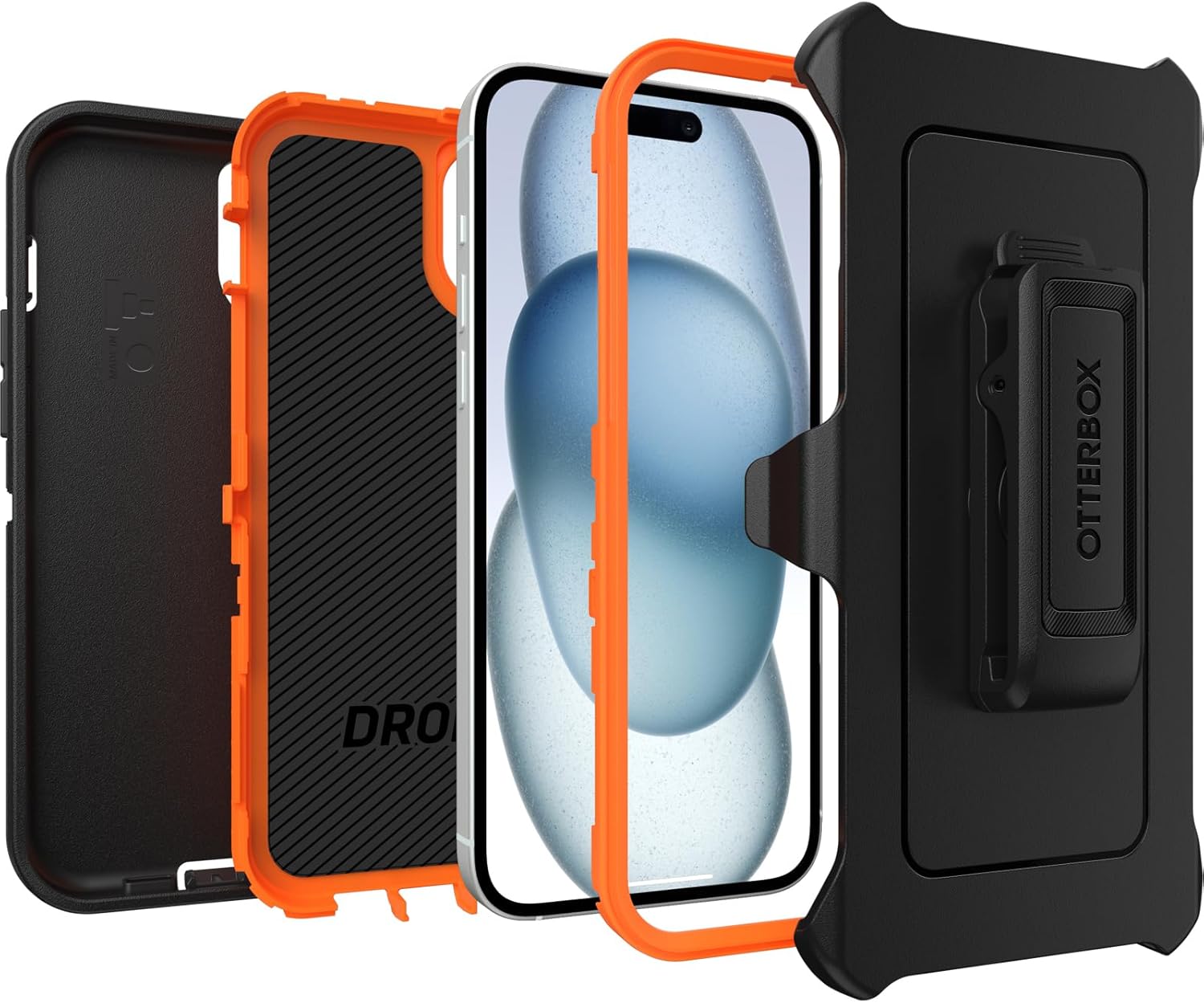 OtterBox Funda para iPhone 15 Plus y iPhone 14 Plus Defender Series – REALTREE EDGE (naranja intensonegroborde RT), resistente y duradera, con