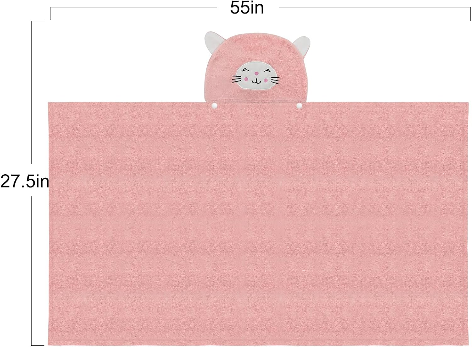 ROMASA Toalla de baño para bebé con capucha, ultra suave y absorbente, bata de baño para recién nacidos, regalos de ducha (gato rosa)