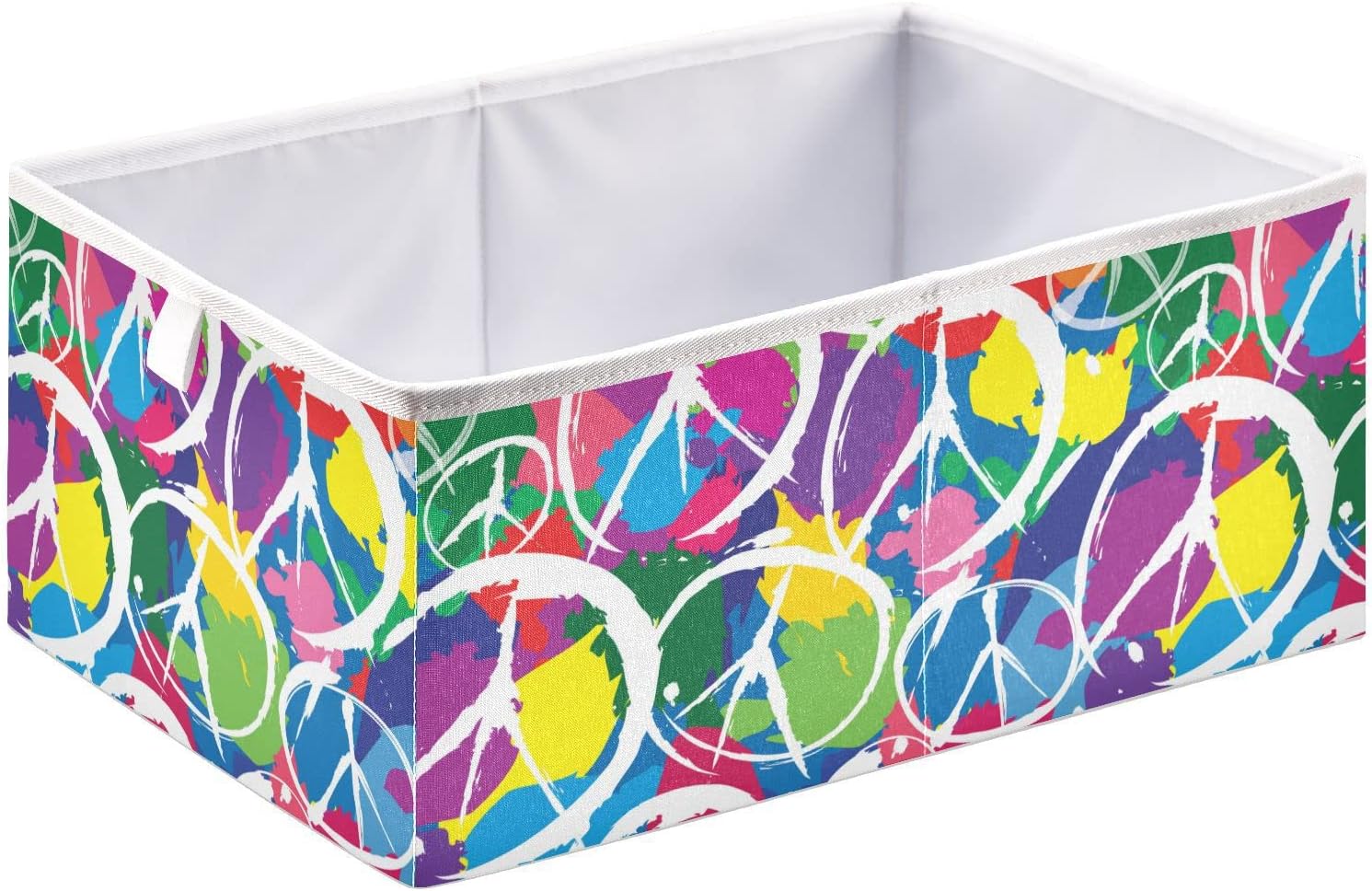 Ollabaky Cubo de almacenamiento de girasoles, cesta de almacenamiento plegable de tela, caja organizadora de tela con asa para armarios, estantes,