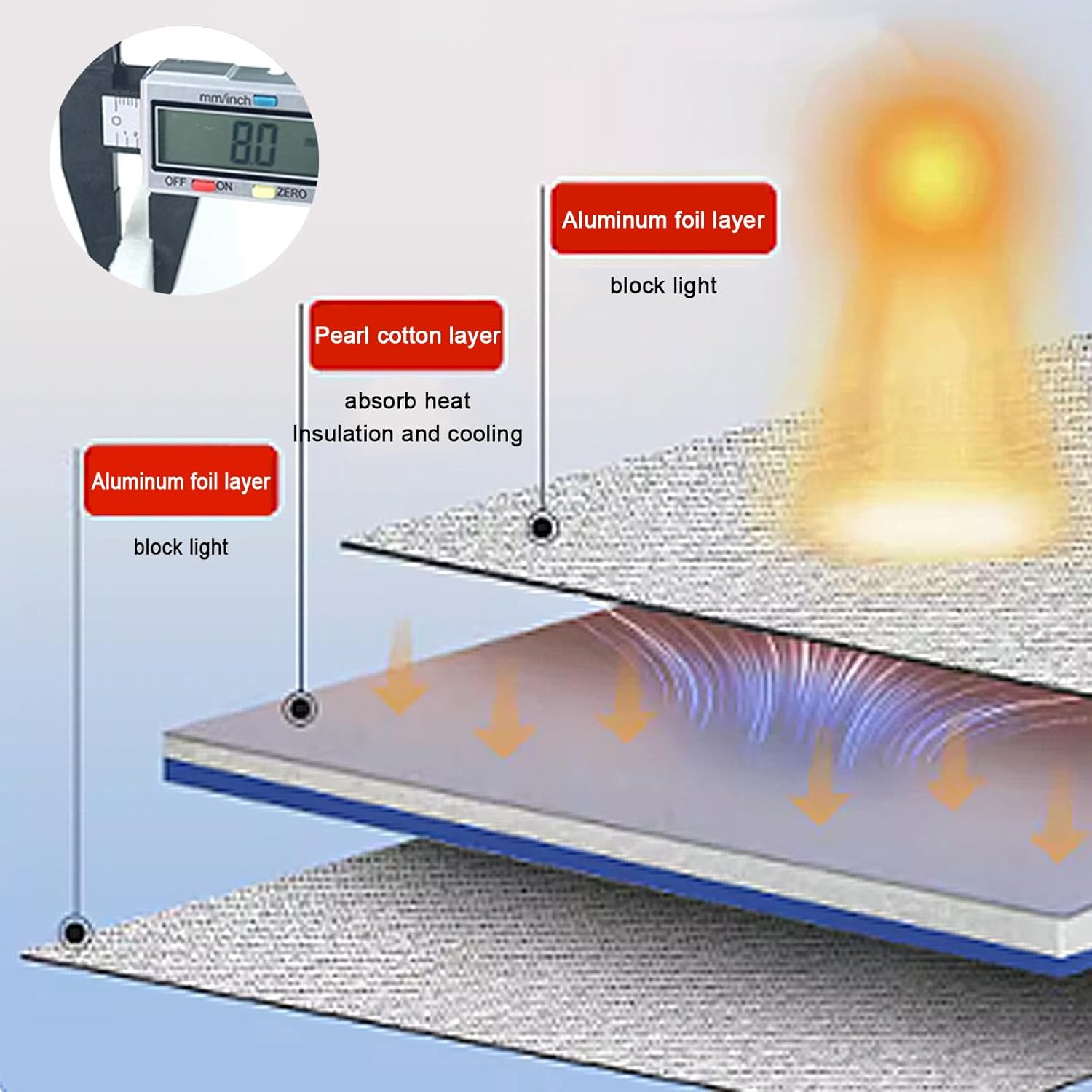 Película reflectante de doble lámina de aluminio con aislamiento térmico para ventanas, aislamiento acústico para ventanas de vidrio, control de