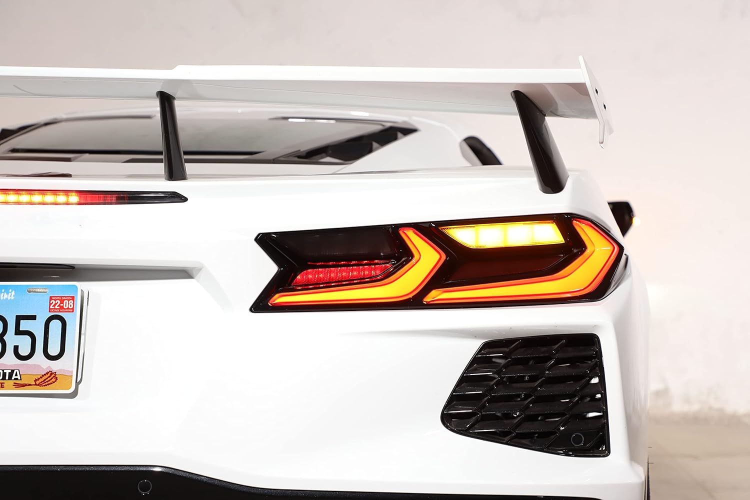 Marco de luz trasera negra, 4 piezas compatibles con Corvette C8 Stingray 2020 2021 2022 2023 cubierta de luz trasera, accesorios de decoración