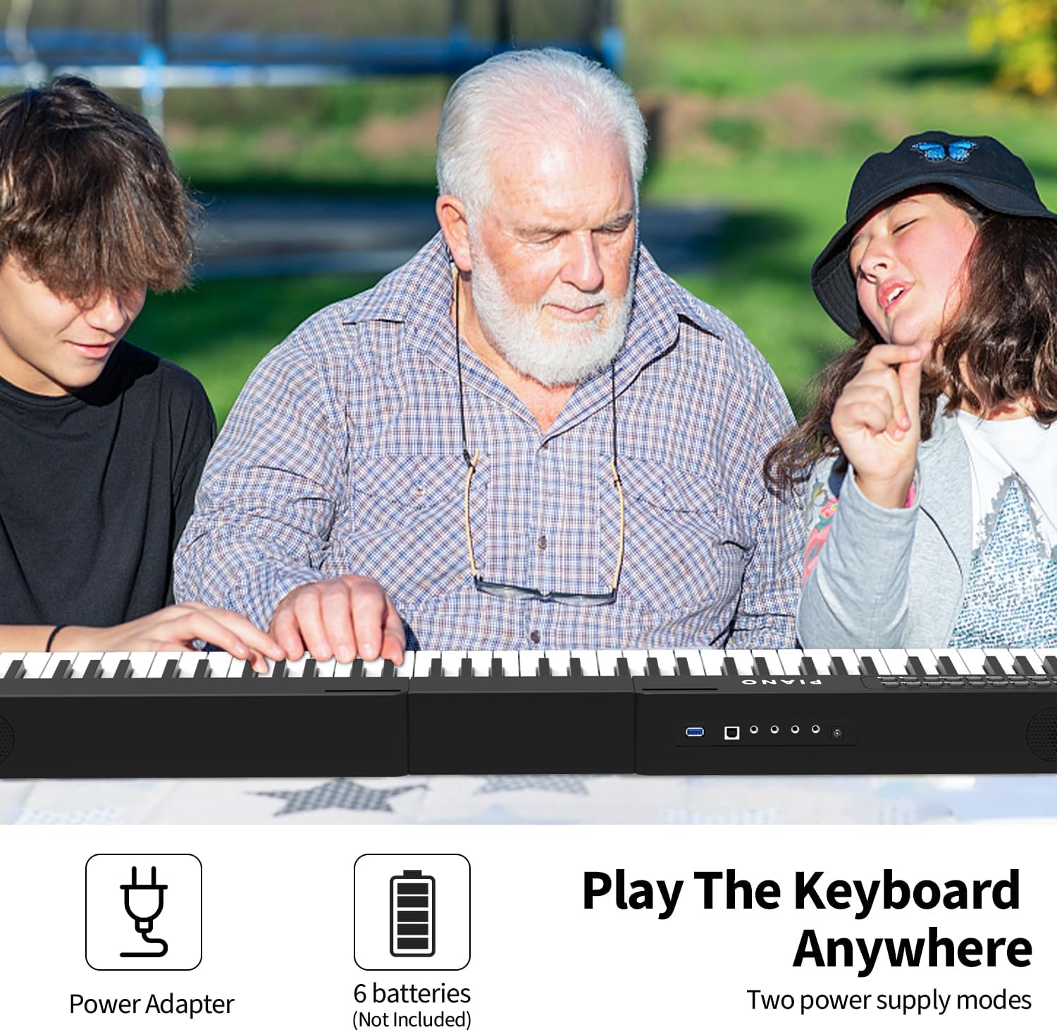 Piano digital de 88 teclas, tamaño completo, juego de teclado electrónico semipesado con soporte, altavoces integrados, teclado de piano eléctrico