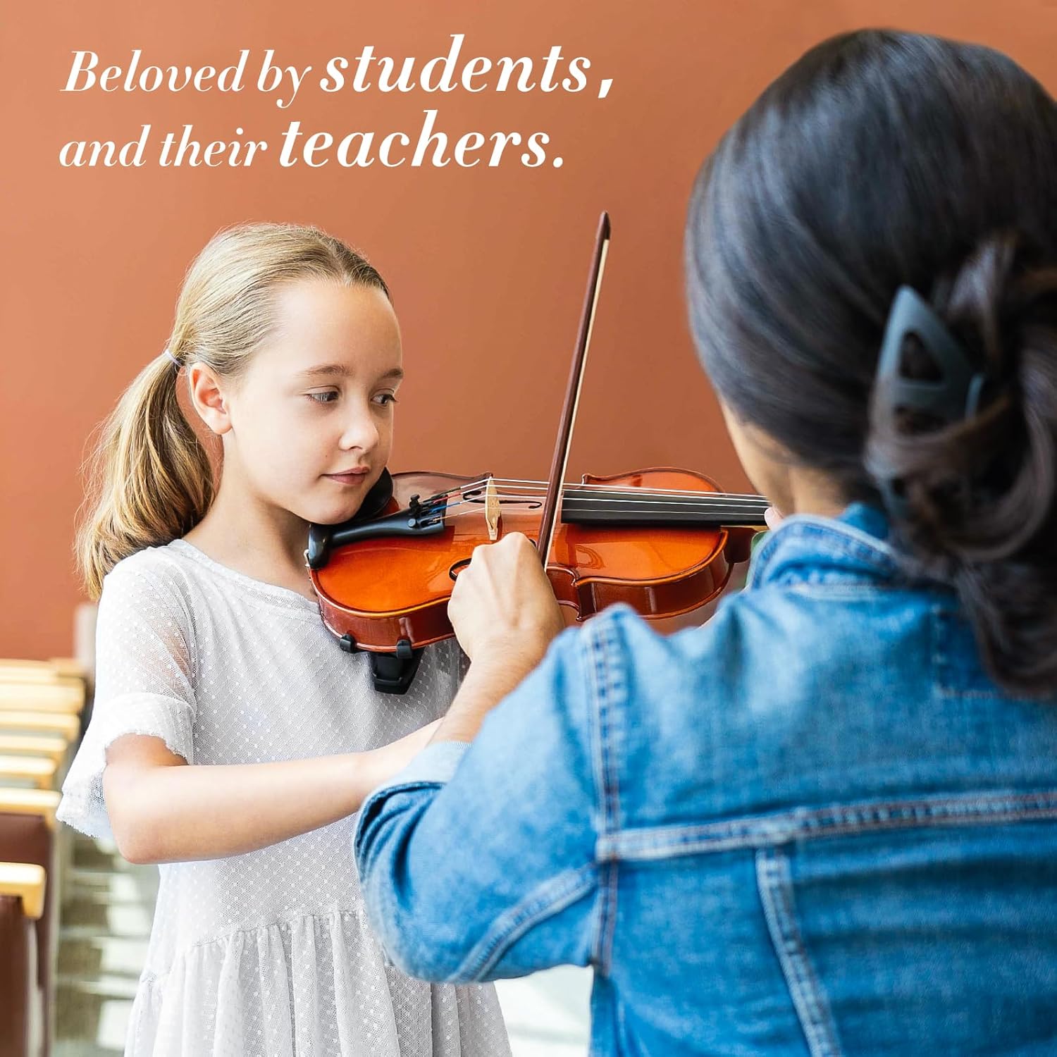 Franz Hoffmann Amadeus – Violín de madera maciza 44 para principiantes, juego completo de violín para estudiantes con estuche y todos los accesorios