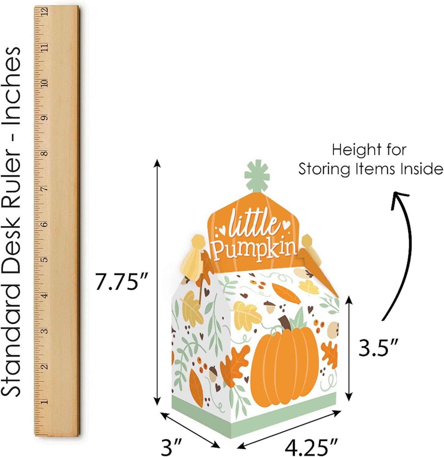 Big Dot of Happiness Little Pumpkin – Caja de golosinas para fiestas, fiestas de cumpleaños de otoño o baby shower, juego de 12