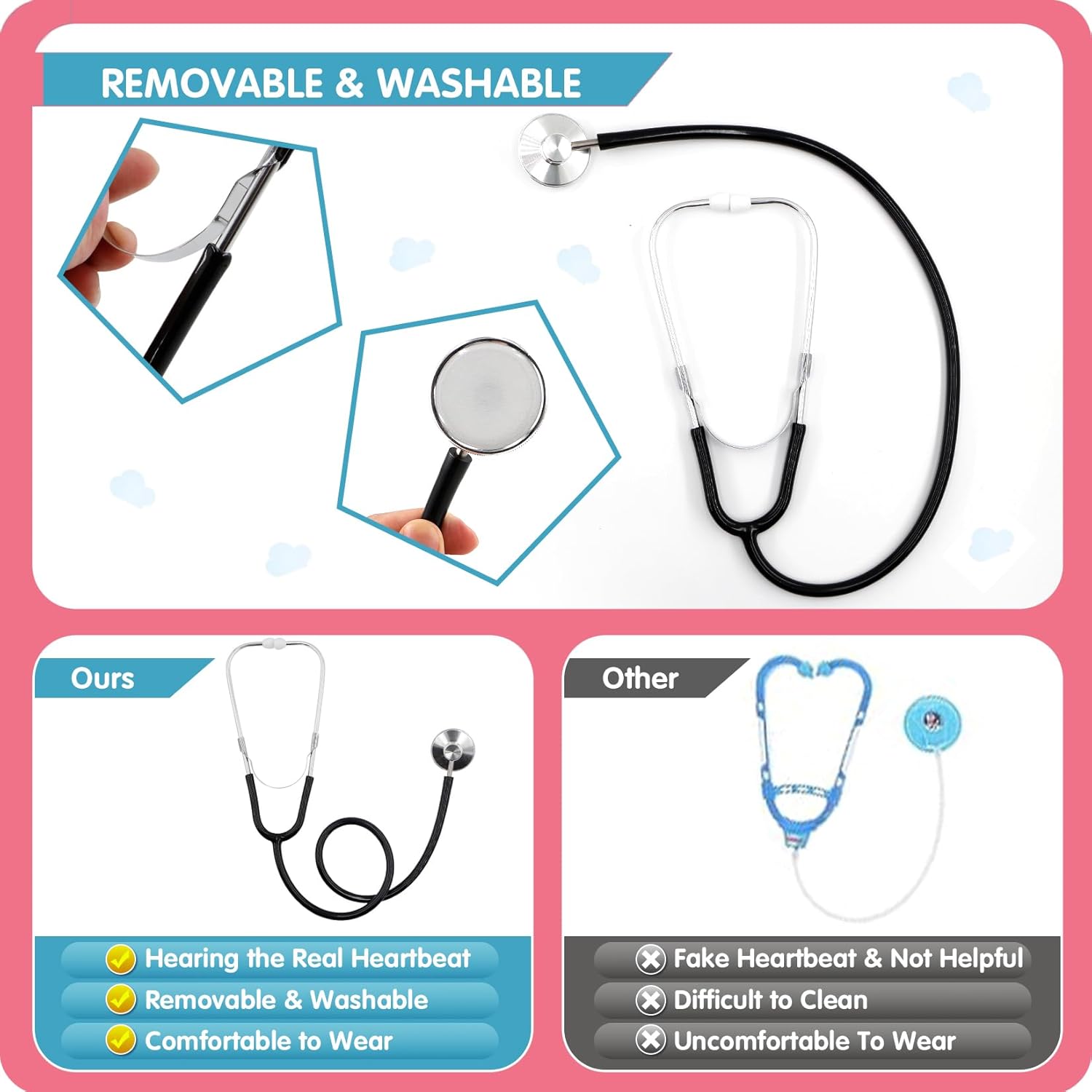 RioRand Disfraz de médico para niños, enfermeras con accesorios, disfraz de Navidad para niños y niñas de 3 a 11 años