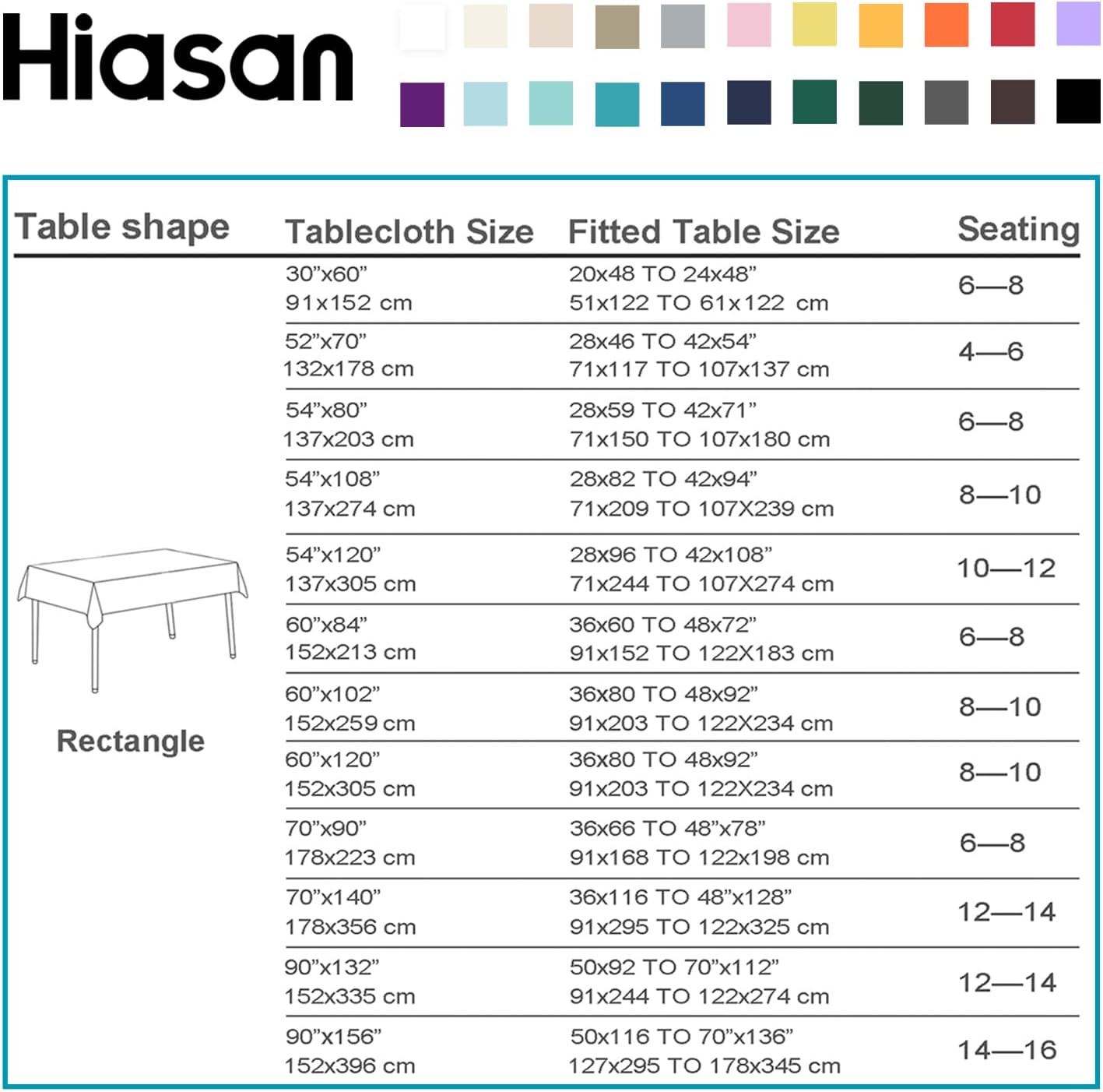 Hiasan – Mantel para mesa rectangular color blanco, es impermeable, lavable, está hecho de tela de poliéster, mide 70 x 90 pulgadas, para comedor,