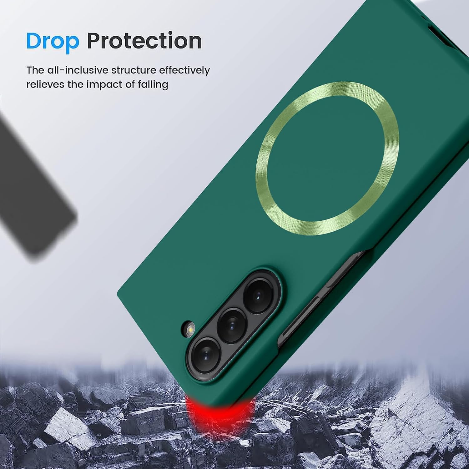 ZIYE Funda magnética para Samsung Galaxy Z Fold 5 compatible con MagSafe Funda protectora delgada de lujo a prueba de golpes para mujeres y niñas,