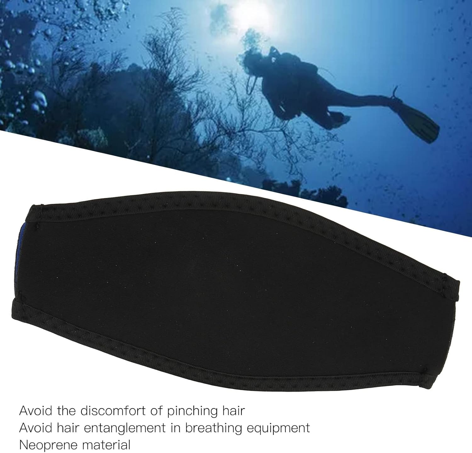 Correa para máscara de buceo, 2 unidades, protector de cabello de neopreno, protección de seguridad estabilizadora, correa de envoltura de buceo,