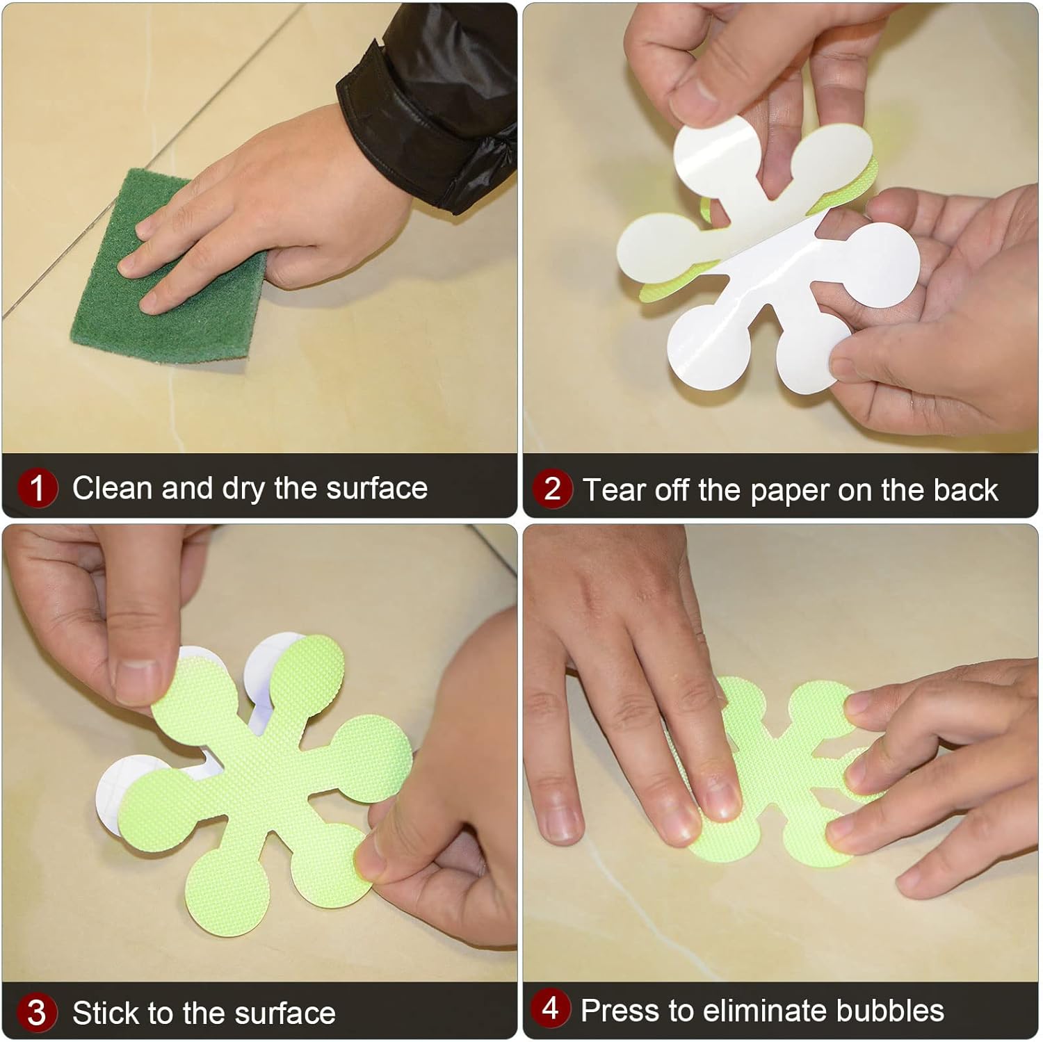 20 calcomanías antideslizantes para bañera, ducha, suelo de 3.15 pulgadas, cinta adhesiva antideslizante estilo copo de nieve para baño, cocina,