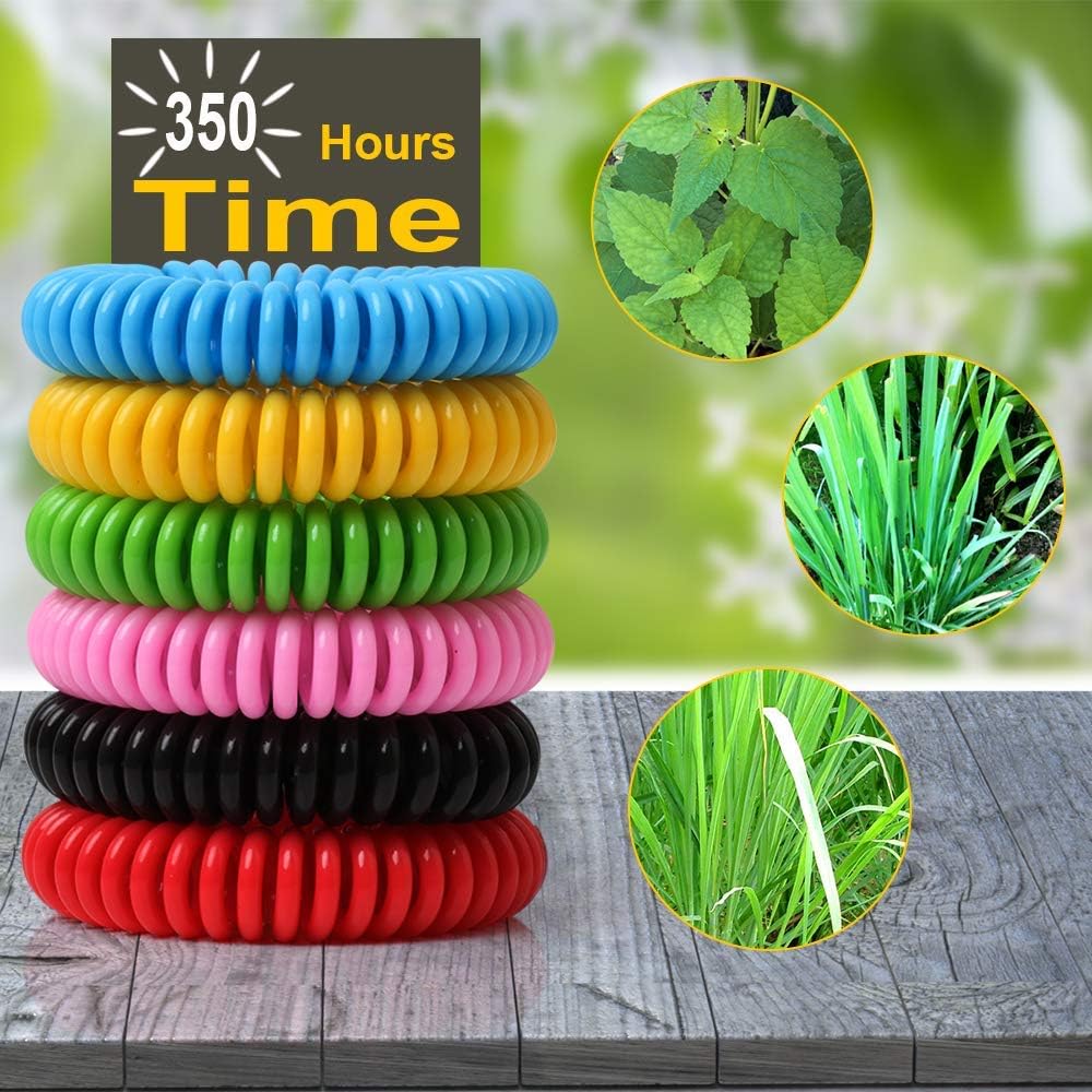 24 Pack Mosquito Repellent Bracelets and 120 Pack Mosquito Repellent Stickers for Kids & Adults, Outdoor Patio Hiking Camping Gear Must Haves