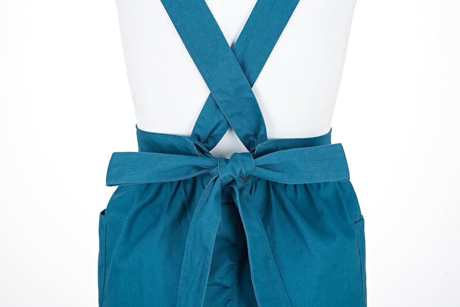 Hyzrz Delantales retro ajustables con volantes con bolsillos para mujeres y niñas, vintage, espalda cruzada, vestido de sirvienta, delantal para