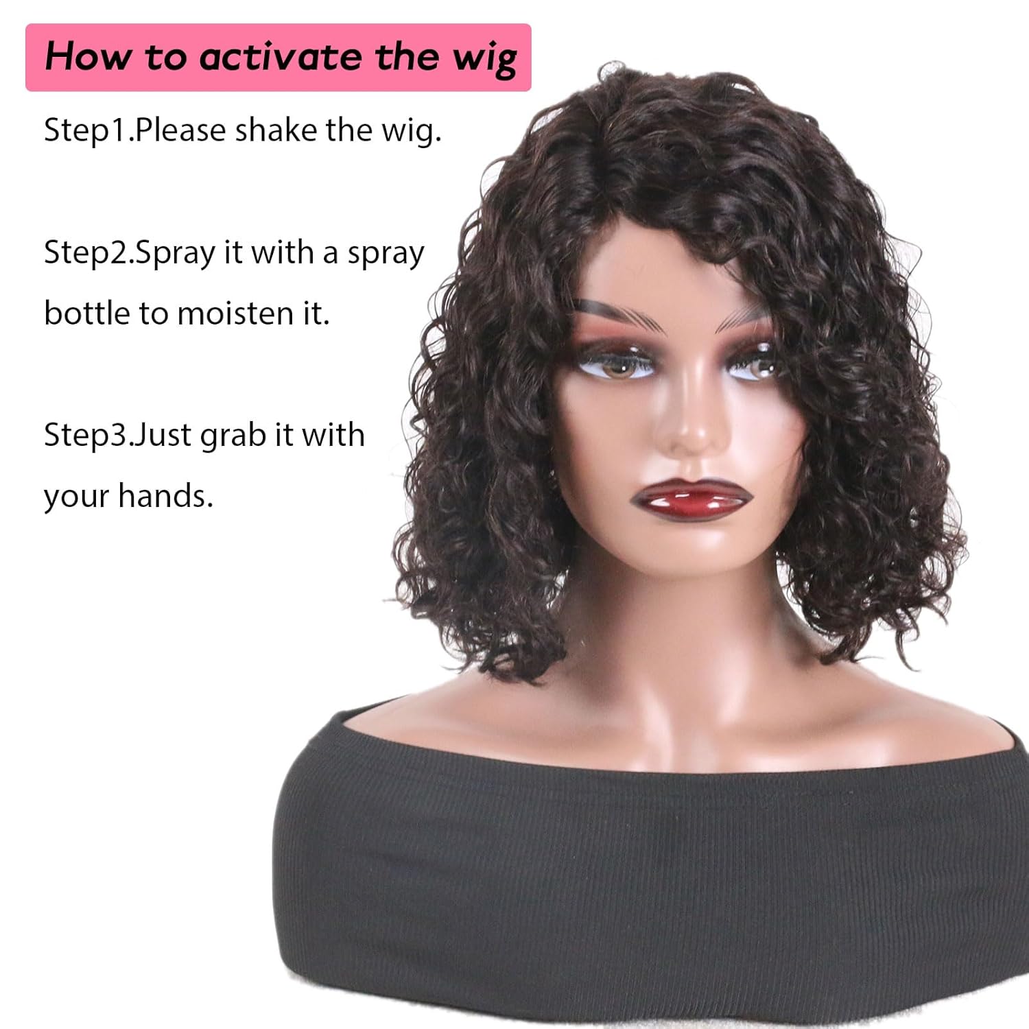 Pelucas de cabello humano corto y rizado para mujeres negras, peluca rizada profunda, sin pegamento, parte lateral, encaje frontal, 100% cabello