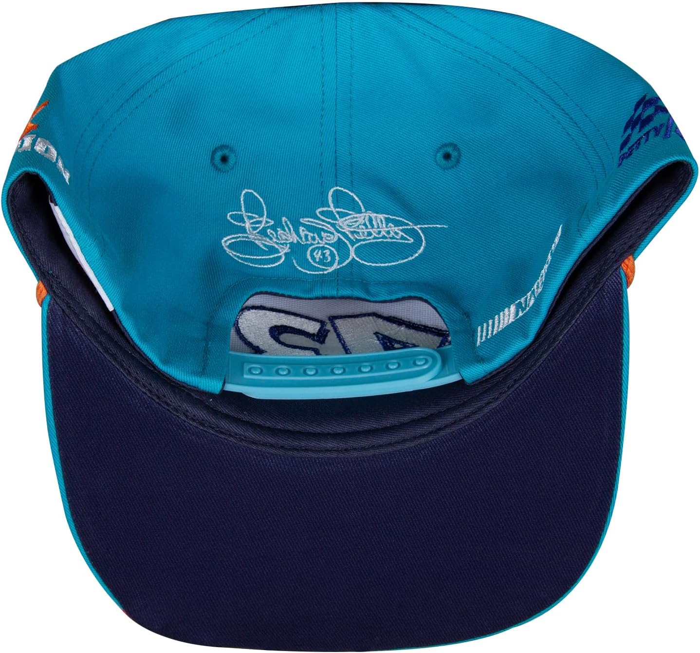 Richard Petty #43 NASCAR 2023 Sombrero de cuerda azul de Carolina con número grande 43 7 veces campeón, marino