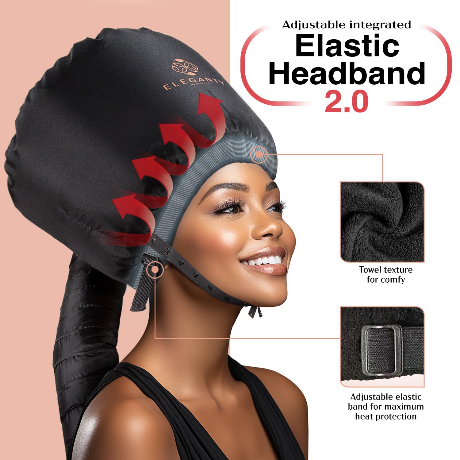 ELEGANTY Accesorio suave para secador de pelo con diadema que reduce el calor alrededor de las orejas y el cuello para disfrutar de largas sesiones,