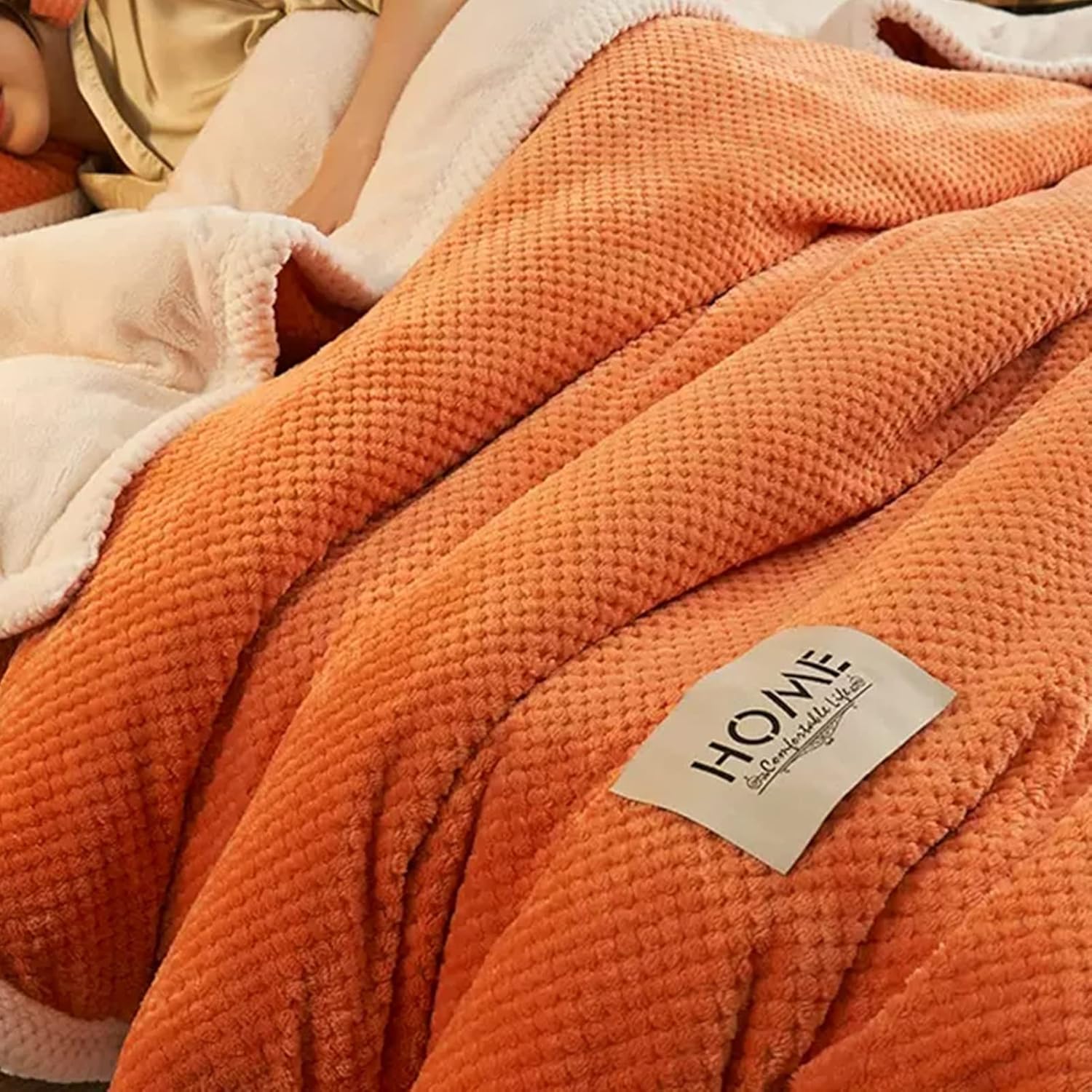 Manta de microfibra, mantas para sofás, manta de cama Colcha o manta de Estar Viajes Cómodo Cálida para todas las estaciones, naranja, 70.9in*86.6in