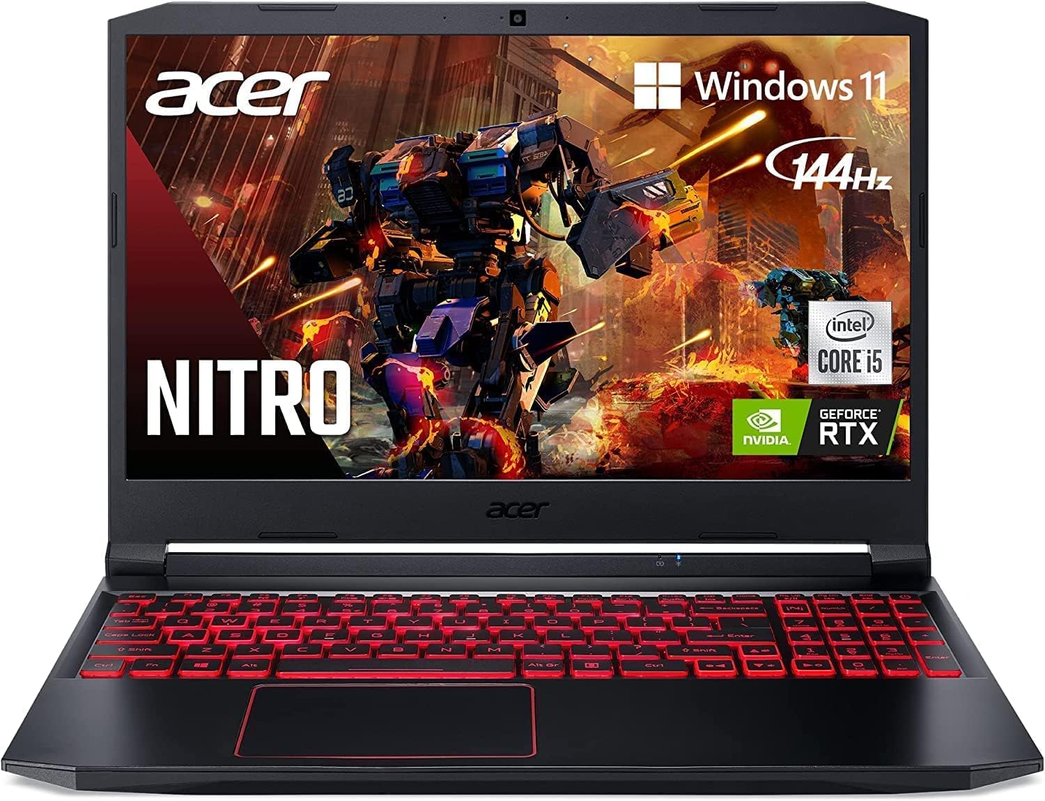 Acer Nitro 5 Laptop para juegos  Pantalla IPS FHD de 15.6 pulgadas de 144 Hz  Intel Core i5-10300H  NVIDIA GeForce RTX 3050  DDR4 de 8 GB  SSD NVMe