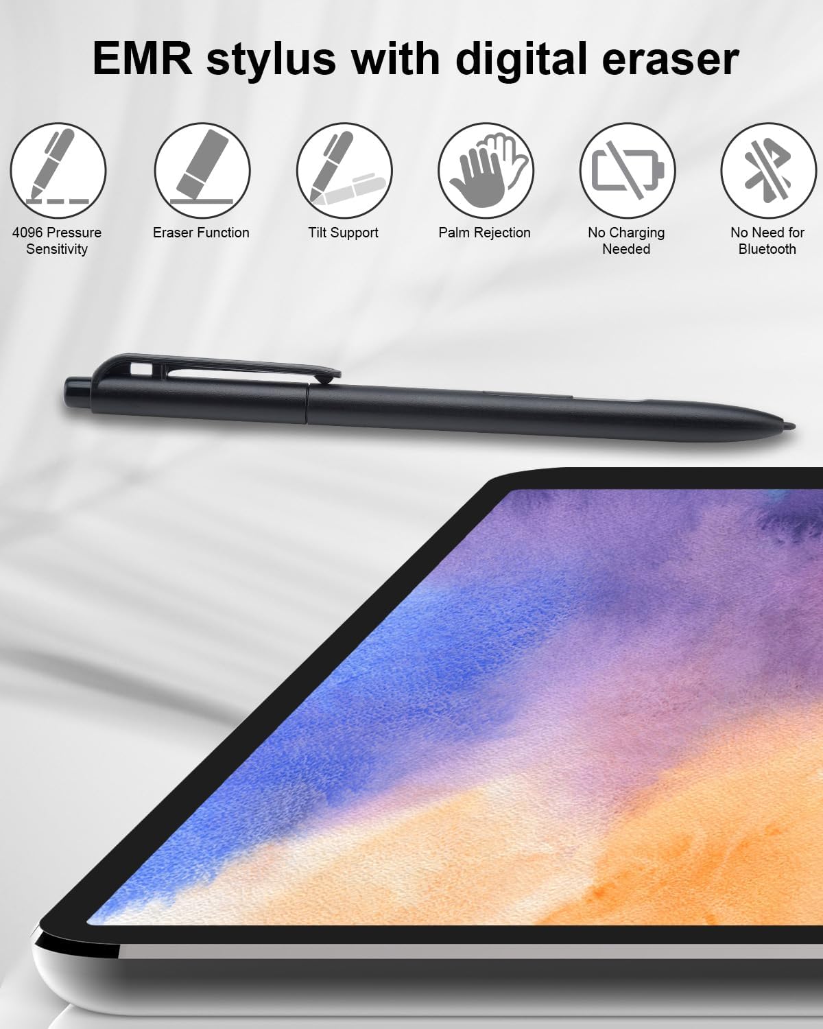 EMR Stylus para 2 bolígrafos notables con borrador, bolígrafo de repuesto para tableta Notable 2, bolígrafos digitales con nivel de presión 4096,