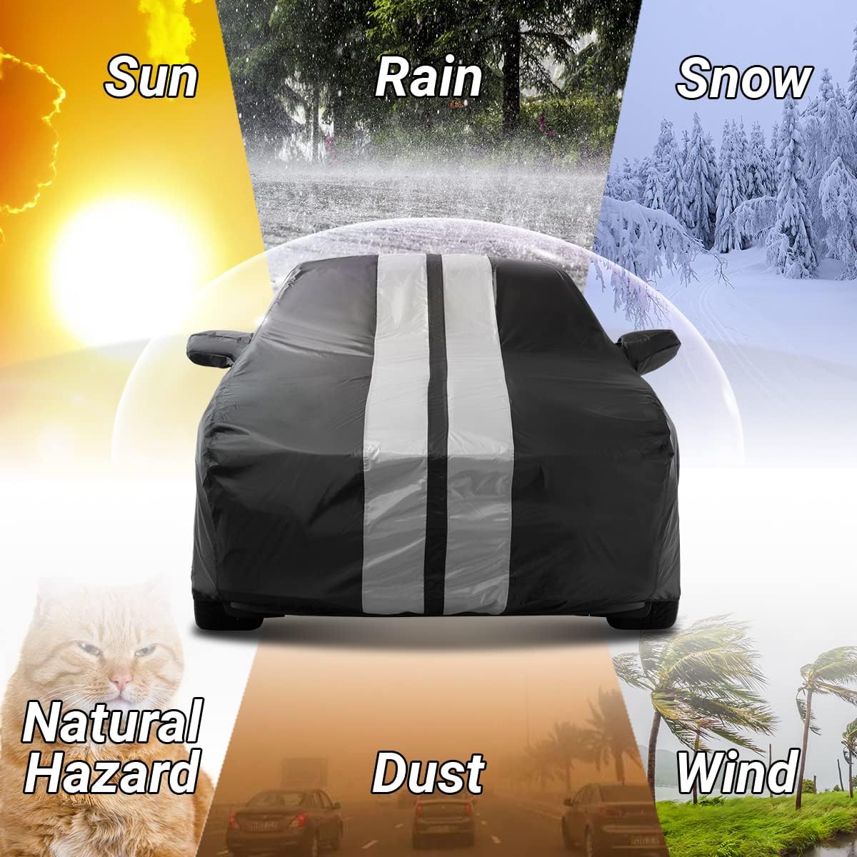 iCarCover Funda de coche personalizada para Ford Mustang GT 1994-2004, Mach 1, SVT Cobra impermeable para todo tipo de clima, lluvia, nieve, UV,