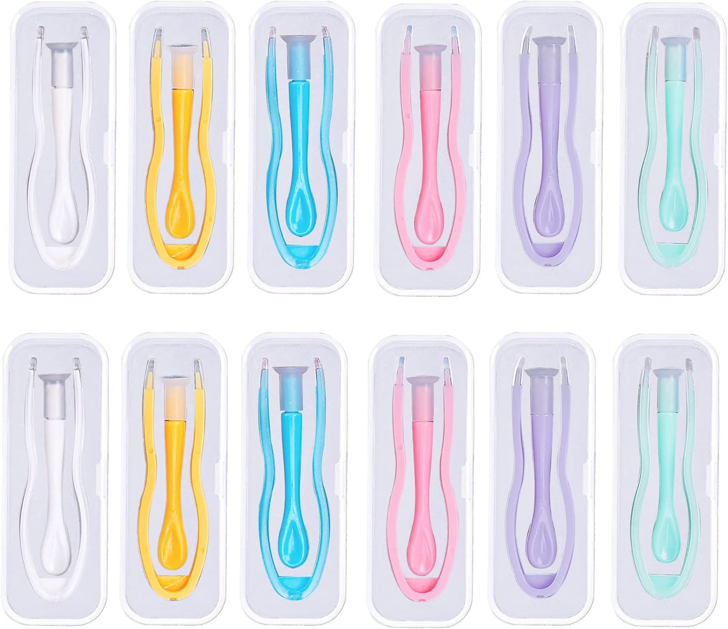 Lasiyanor Juego de estuche de herramientas de inserción y removedor de lentes de contacto colorido, aplicador de contacto con punta suave, adecuado