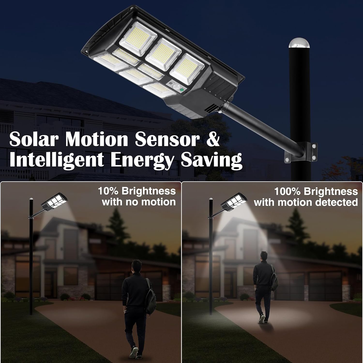 ZJOJO Luces solares de calle de 2800 W para exteriores, impermeables, 8000 K, 30000 lúmenes, luces solares para exteriores del atardecer al