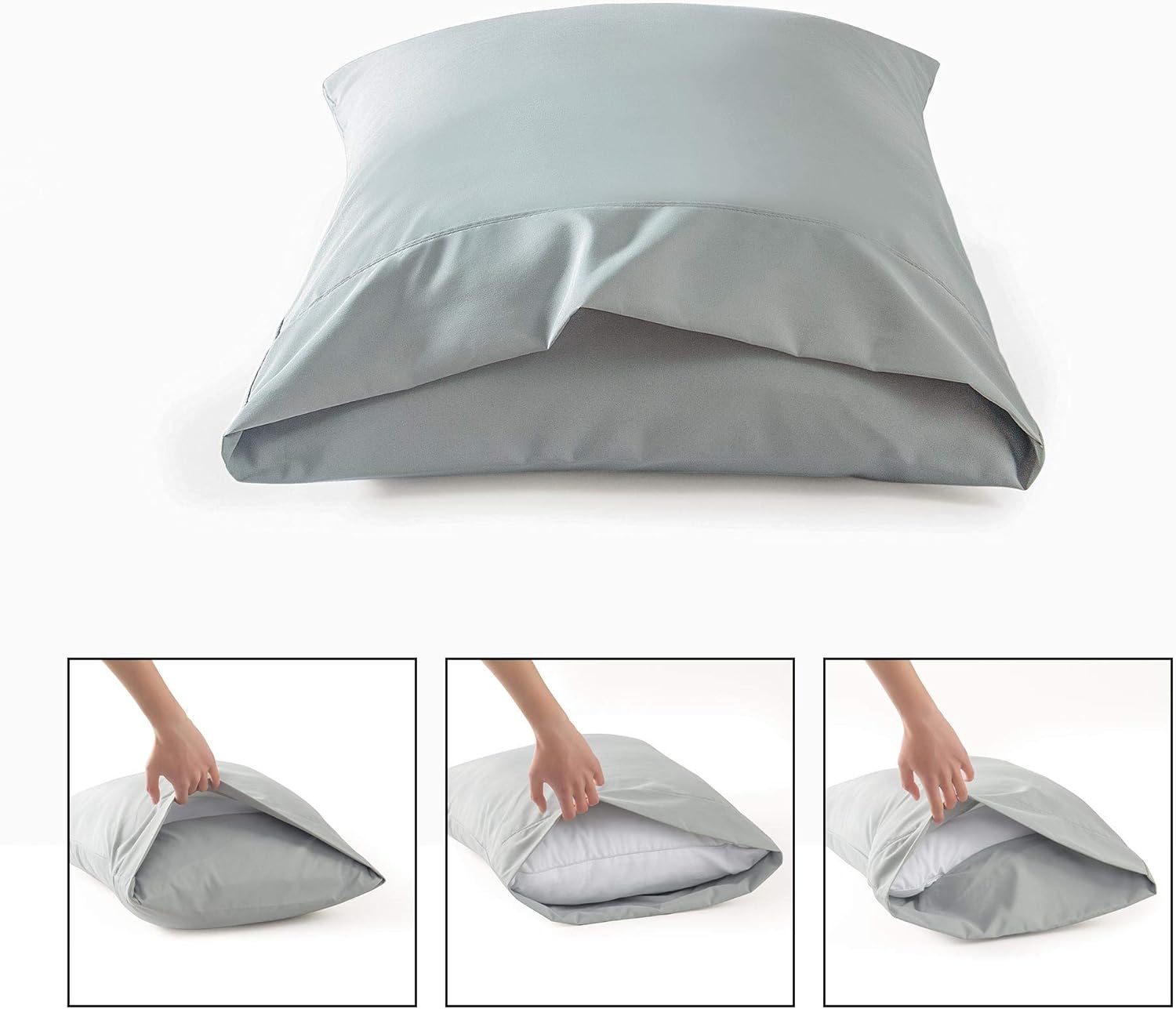 Juego de 2 fundas de almohada de microfibra cepillada de alta calidad, tamaño estándar de 20 x 26 pulgadas, funda de almohada antiestática
