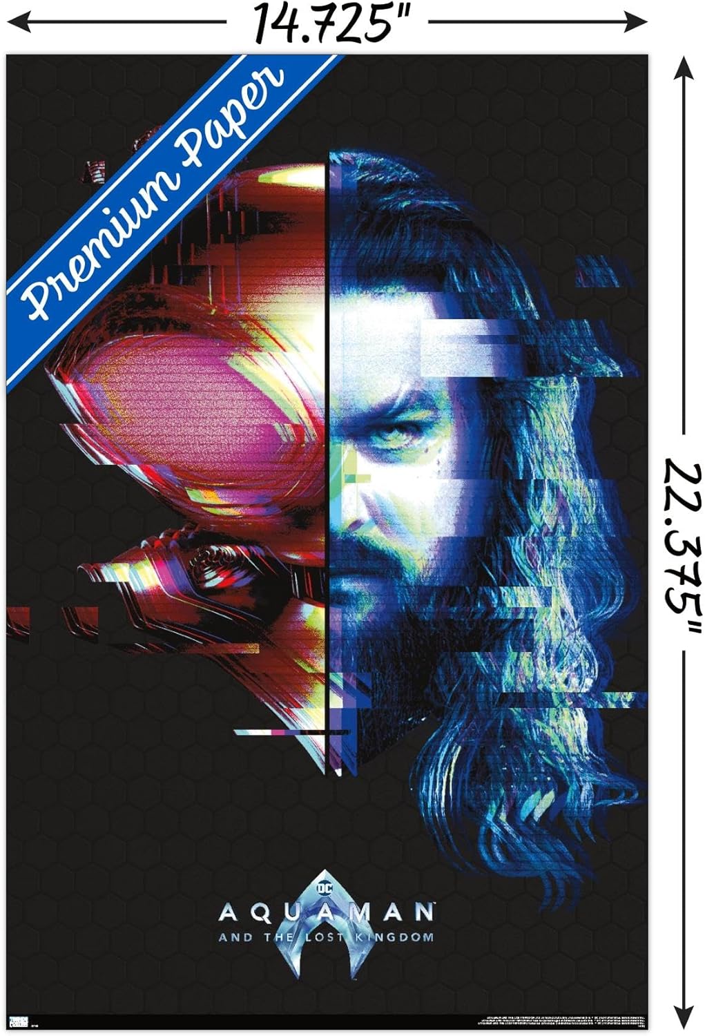 Trends International DC Comics Movie Aquaman y el Reino Perdido – Póster de pared Faceoff, 14.72 x 22.37 pulgadas, versión premium sin marco