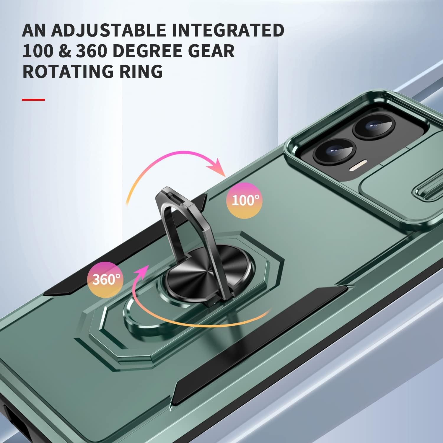 Funda para Motorola Moto G 5G 2023 con cubierta deslizante para cámara + protector de pantalla de vidrio templado, protección completa de la cámara