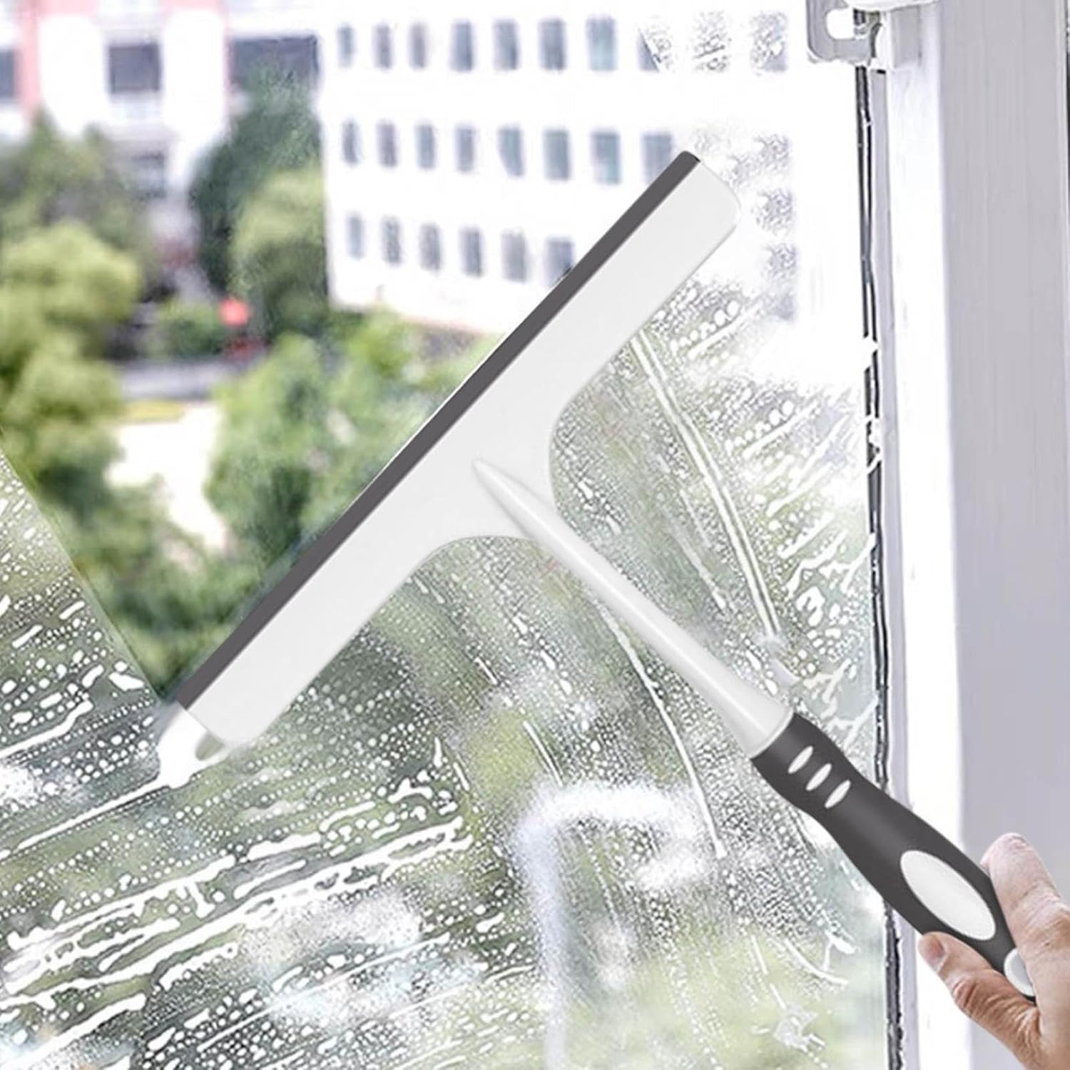 Escobilla de goma para puerta de cristal de ducha, escobilla de ducha multiusos, herramienta de limpieza de silicona para el hogar para azulejos de