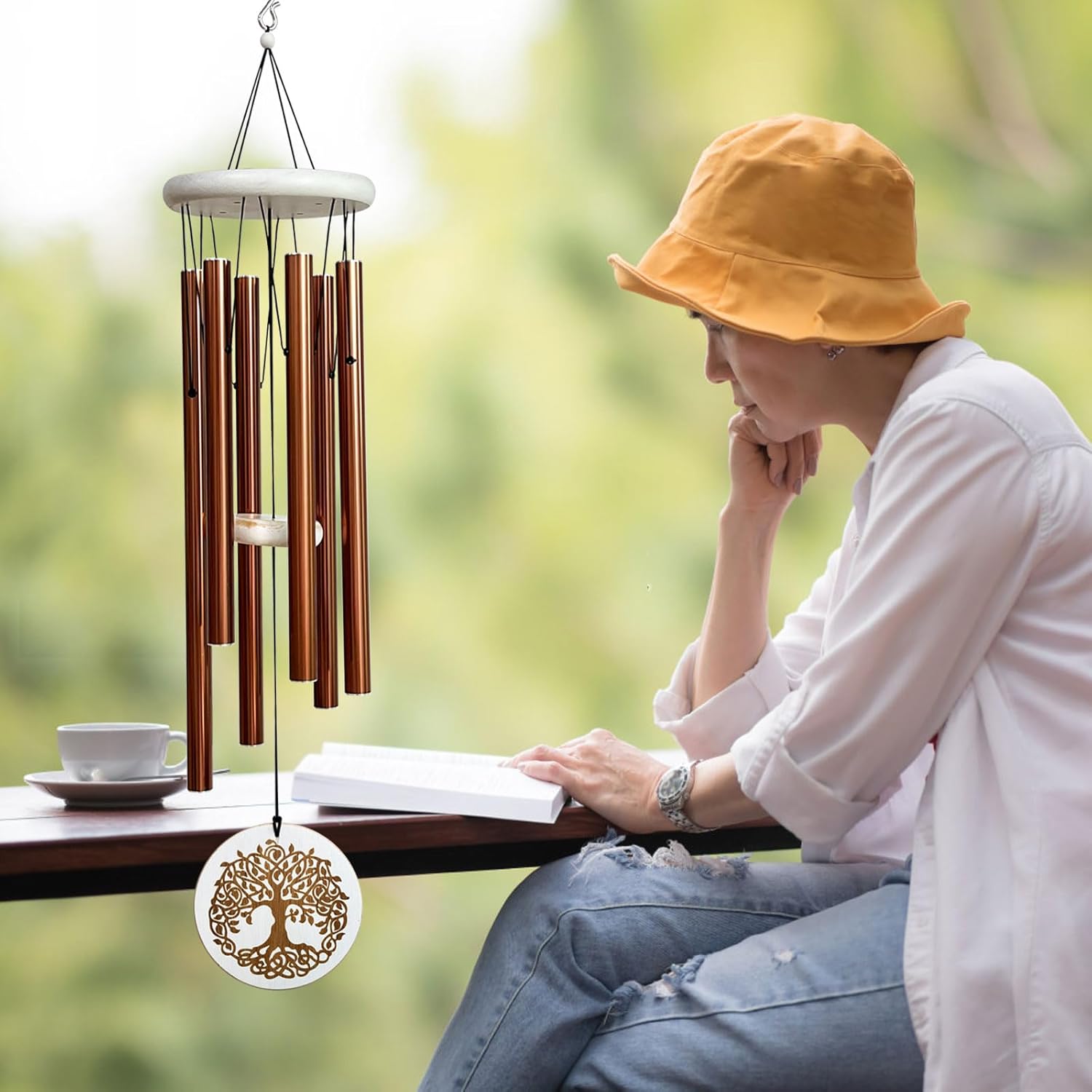 Campanillas de viento, árbol de la vida para la pérdida de un ser querido, campanillas de viento conmemorativas de 33 pulgadas para liquidación,