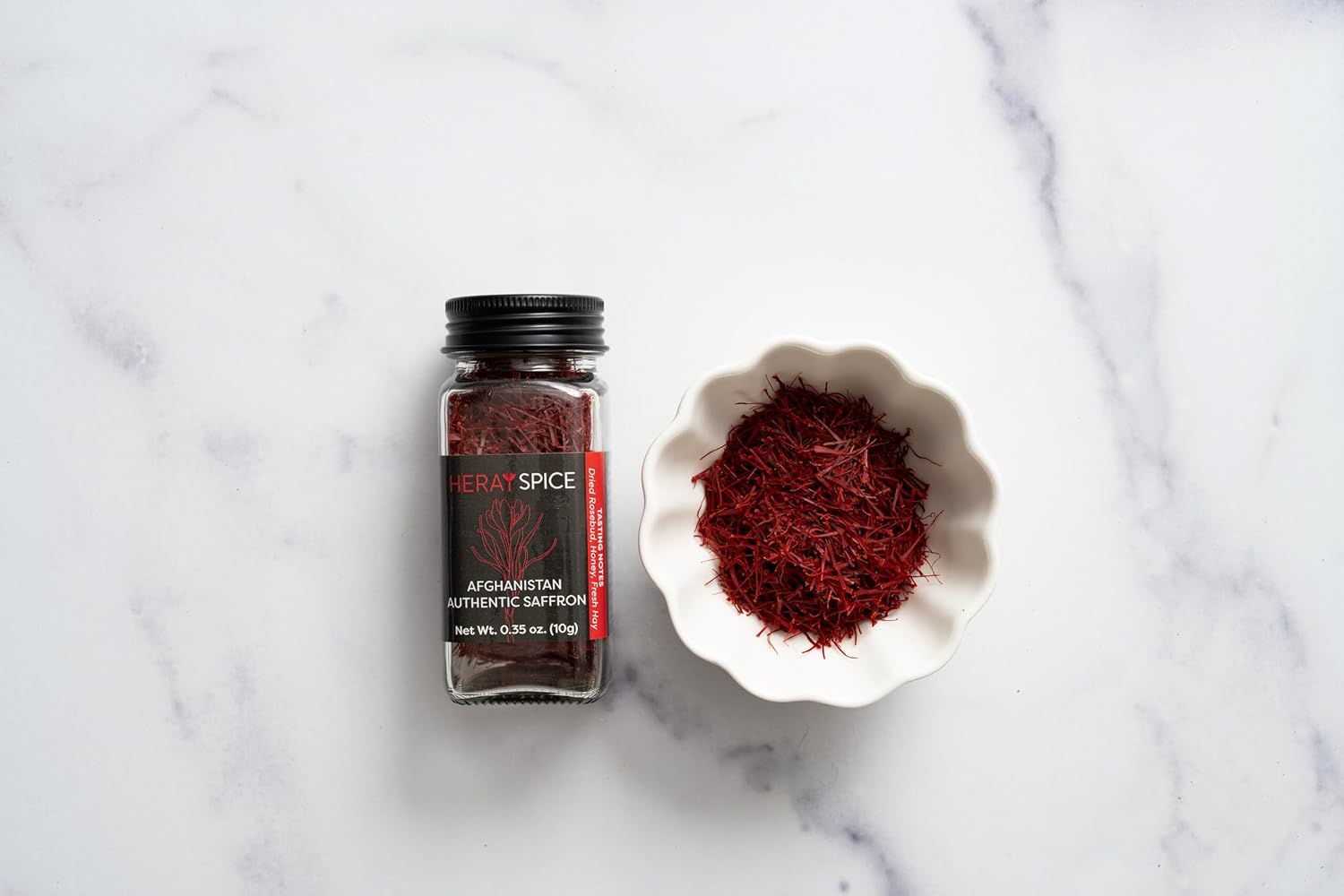 Heray Azafrán, hilos de azafrán afgano prémium (calidad Super Negin A +) Fresco puro todo rojo hilo azafrán especia para bouillabaisse risotto,