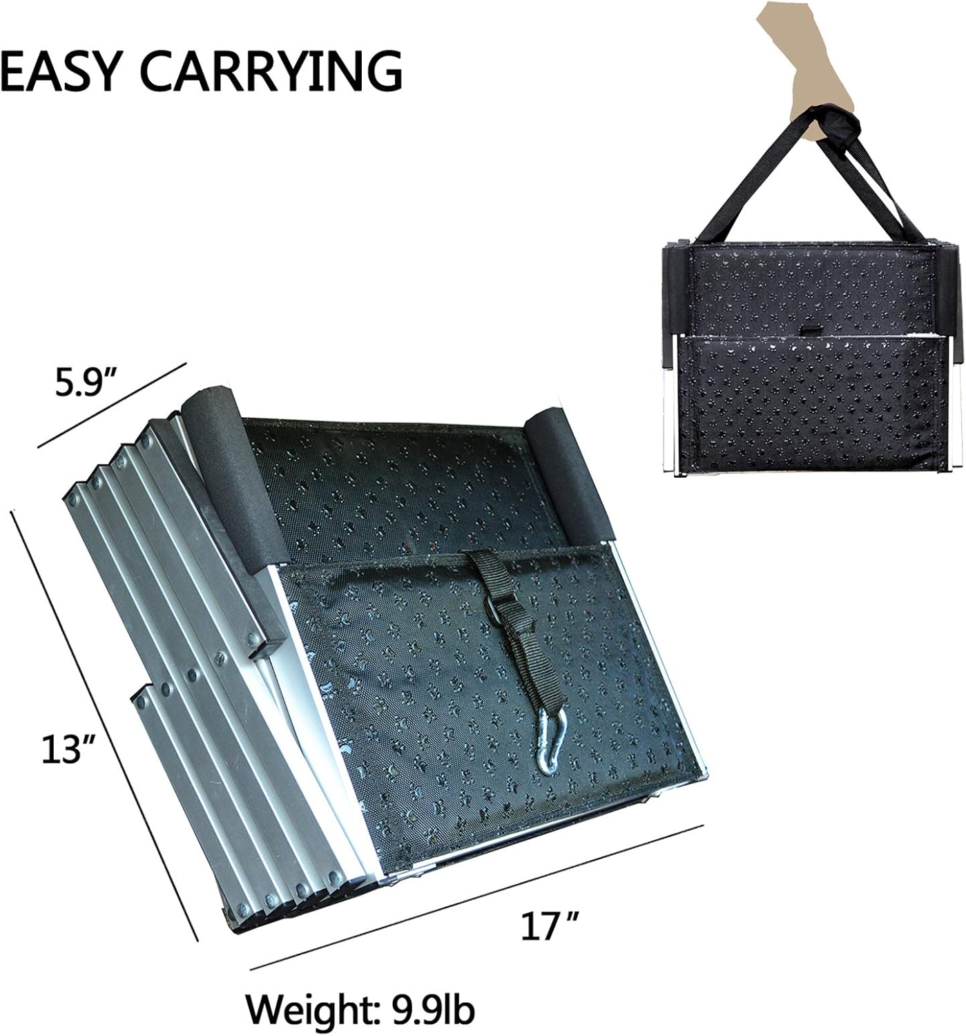 By Unbranded Escaleras de aluminio para perros, escalón portátil grande para perros para camas altas, camiones y SUV, rampa plegable ligera para