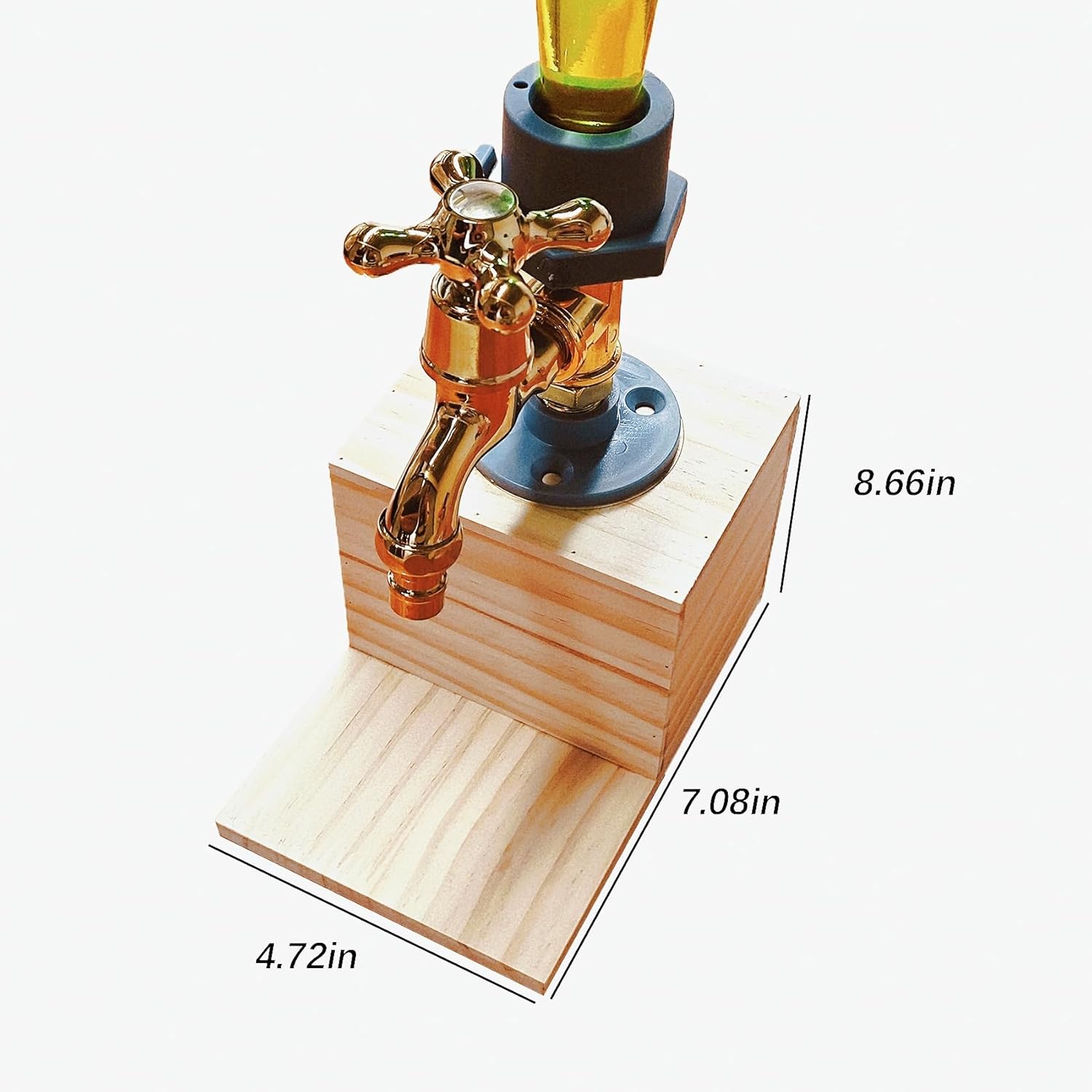 Dispensador de alcohol, dispensador de botellas de licor, diseño único de madera con soporte en forma de grifo, accesorios de alcohol, regalo ideal