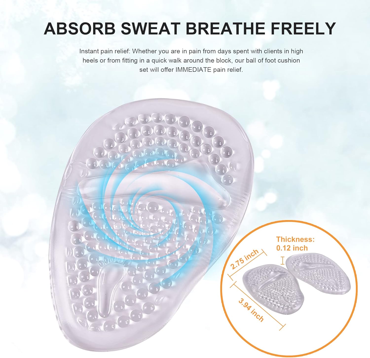 COMFY LIF Almohadillas metatarsianas para mujer (2 pares de almohadillas para pies), alivio del dolor y comodidad durante todo el día, talla única,