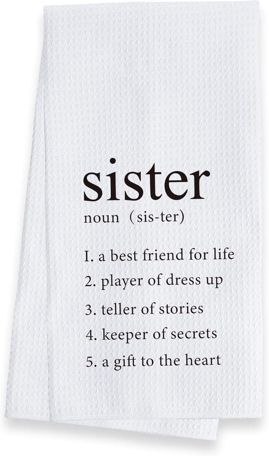 ZWZXR Sister Love – Divertidas toallas de cocina para cocina, toallas decorativas con refranes para cocina de 16 x 24 pulgadas, decoración familiar