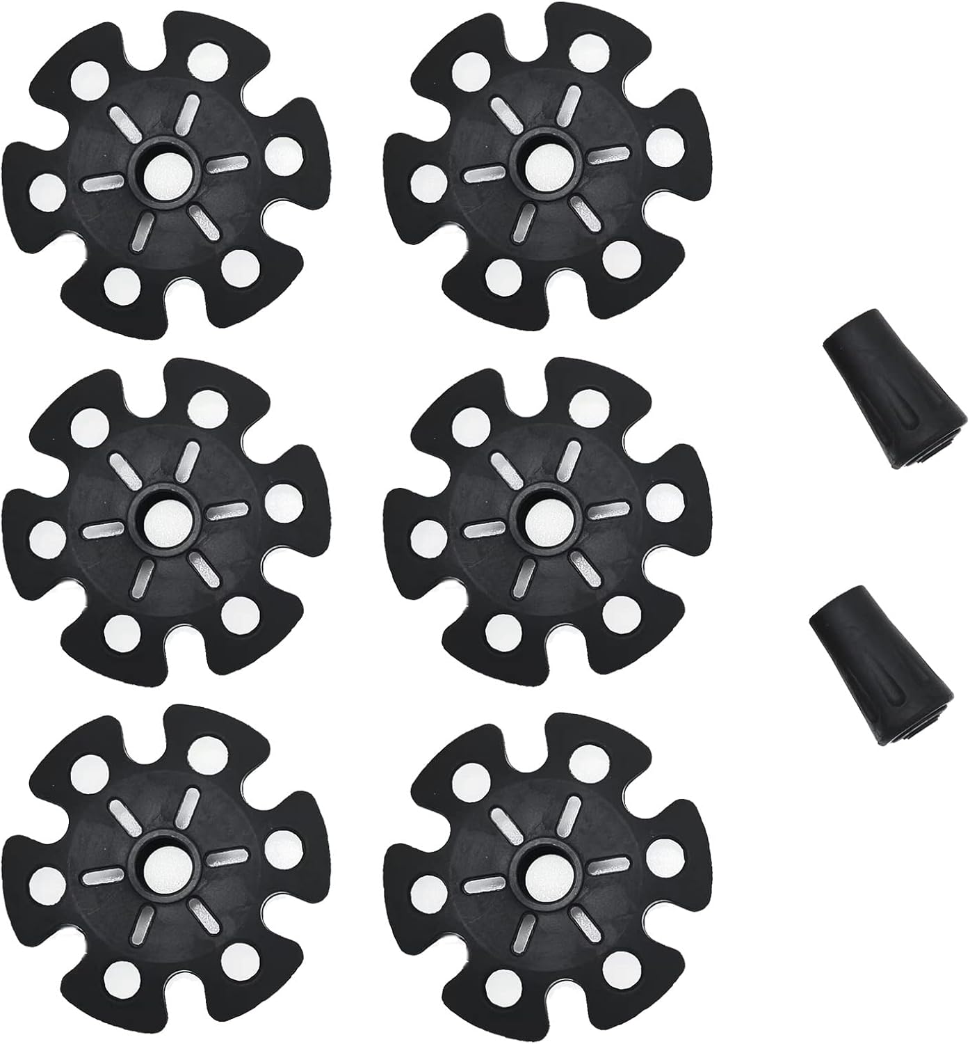 Leewoth 8 cestas de nieve para bastón de senderismo y puntas de goma para bastones, accesorio de repuesto de bastón de esquí extraíble (negro)