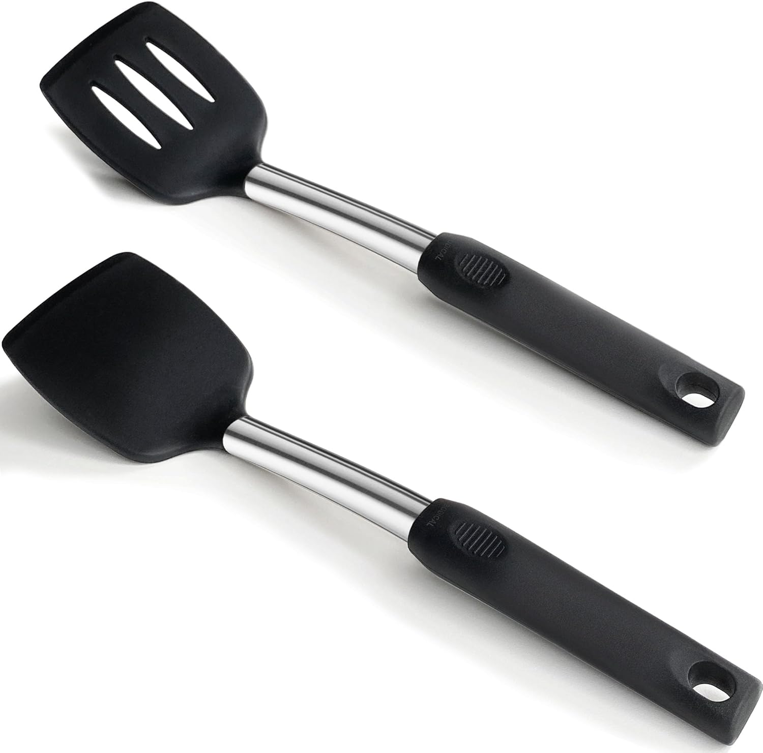 Paquete de 2 espátulas de silicona flexible, juego de espátulas de silicona resistentes al calor de 600 F para utensilios de cocina antiadherentes,