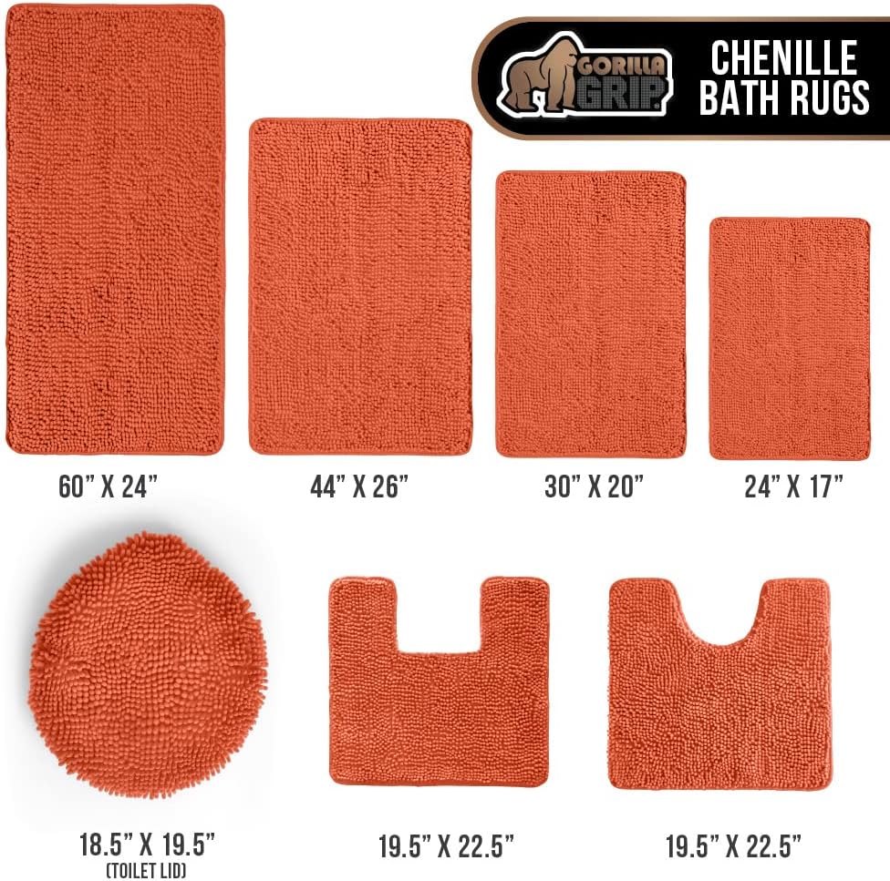 Gorilla Grip – Alfombra de baño de lujo, de felpa, extra suave, duradera y absorbente, lavado y secado a máquina, perfecta para una sola alfombra