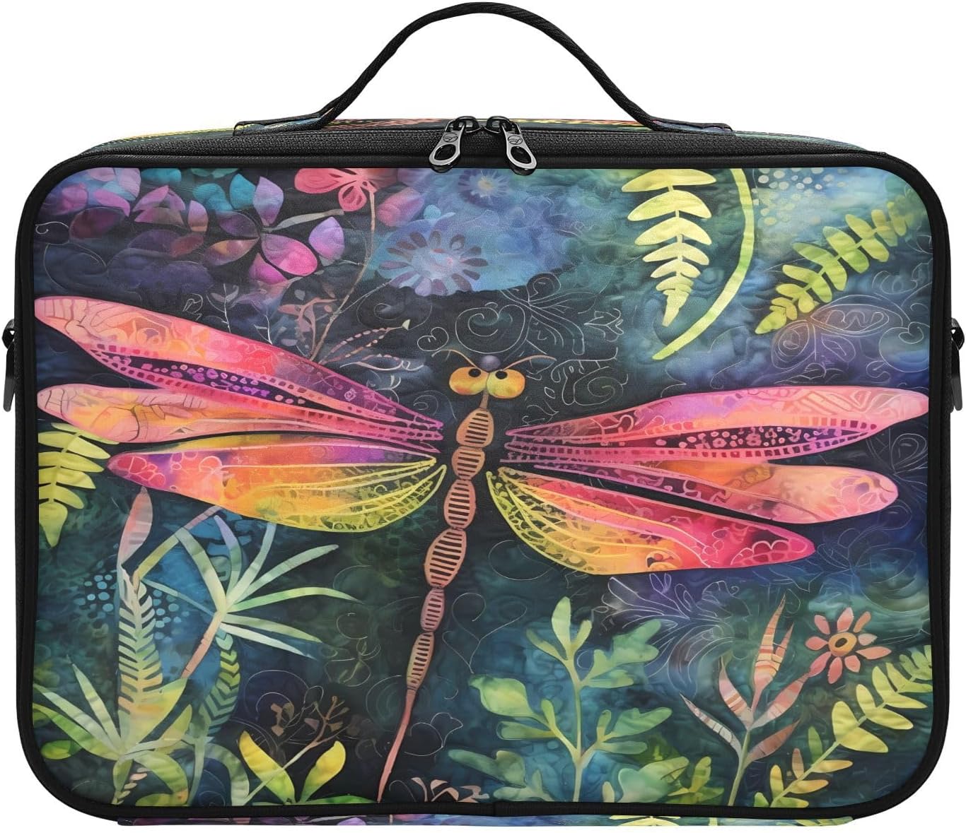 Dragonfly Pink Plant Vintage cosmetic bags for women travel toiletries travel make up bag makeup bag toiletry travel bolsos para cosmeticos for