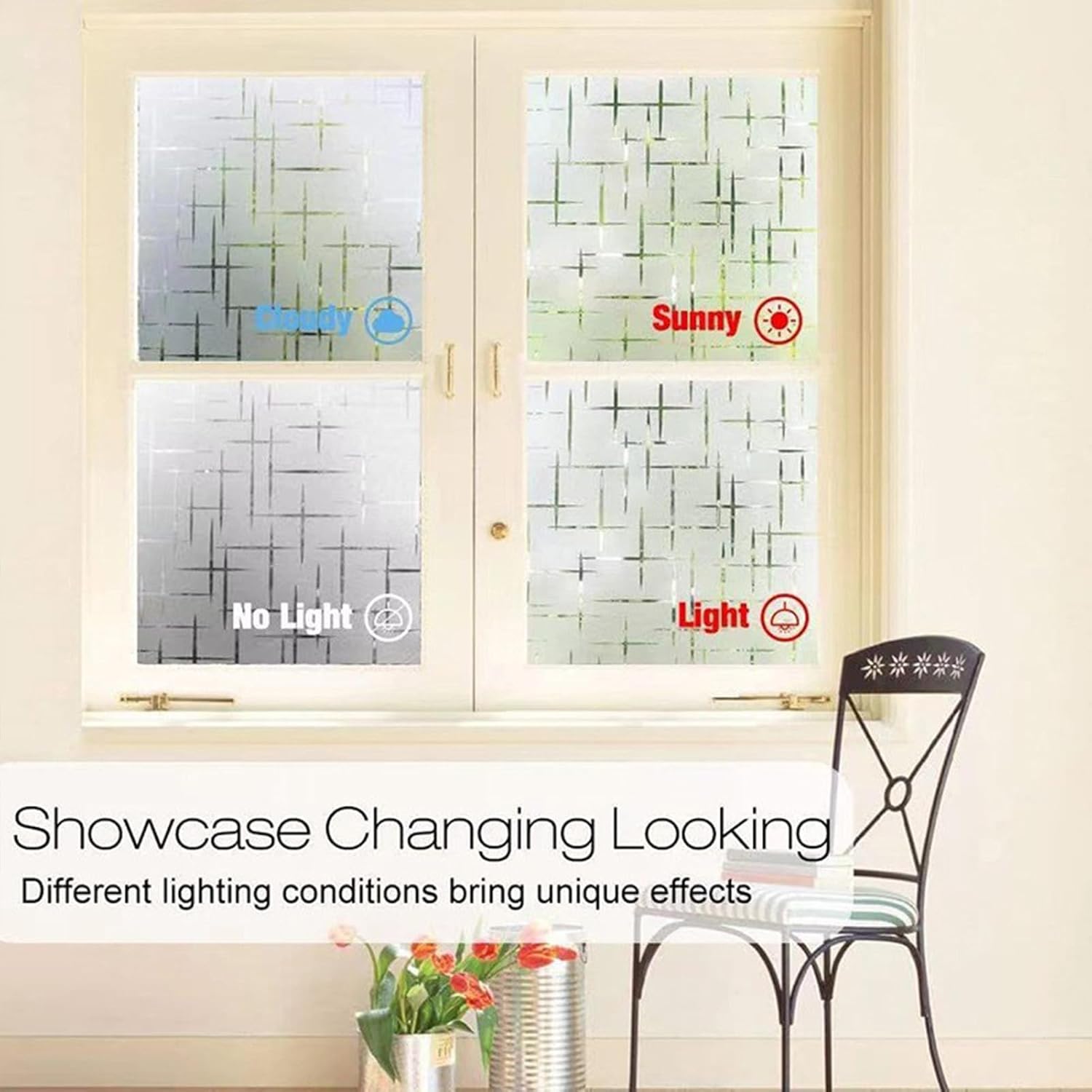Película de privacidad para ventana, calcomanía decorativa extraíble de vidrio, vinilo 3D con bloqueo solar y UV, calcomanías para ventanas de