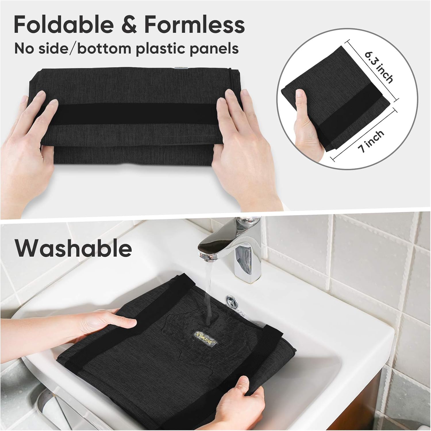 Bolsa de almacenamiento BALEINE extra grande con cremalleras y agarraderas, transportable, hecha de tela oxford para lavandería, ahorro de espacio,