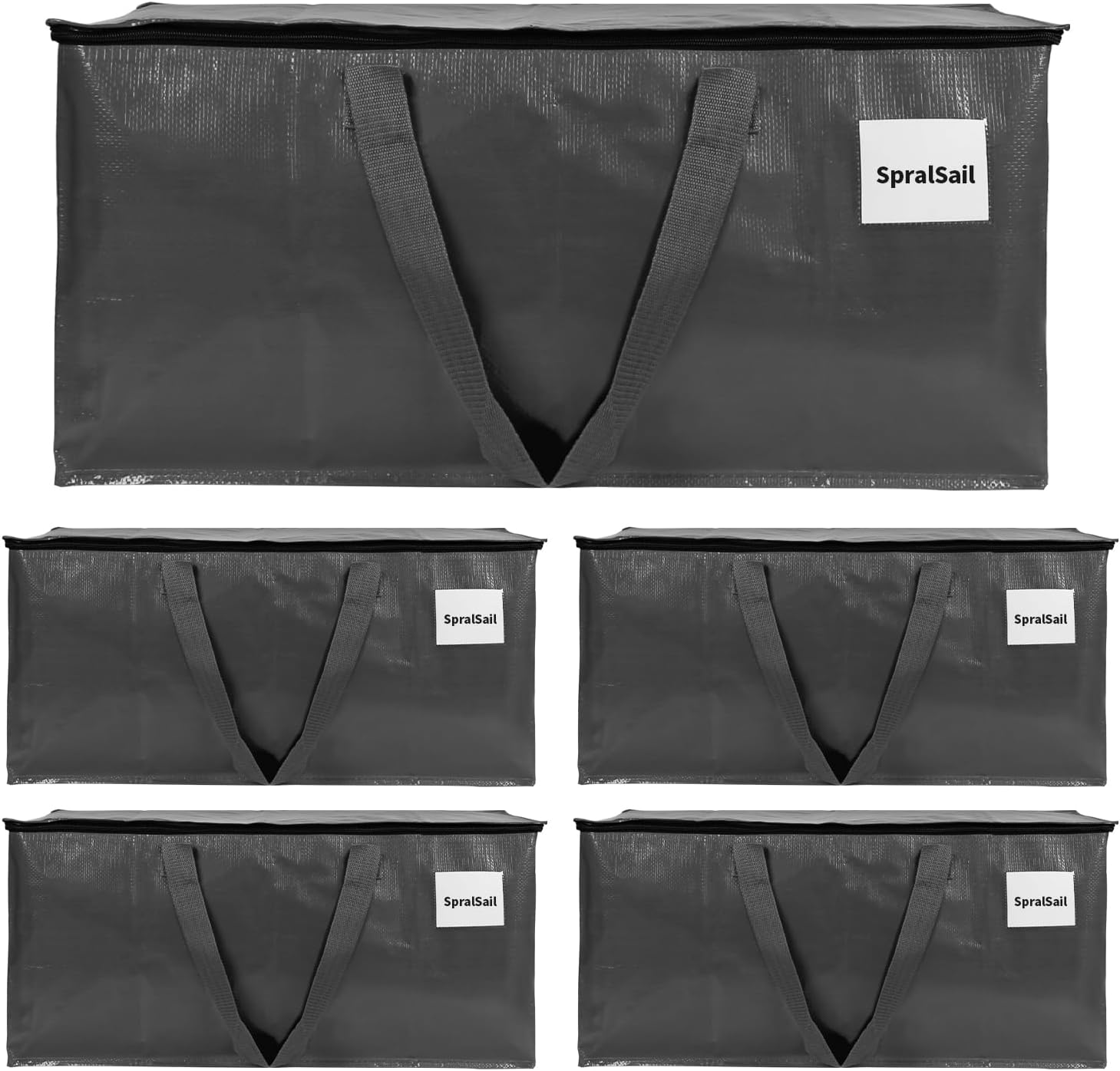 SpralSail Bolsas de mudanza, bolsas de almacenamiento extra grandes de 93L con cremalleras y asas, bolsas impermeables para almacenamiento de ropa,