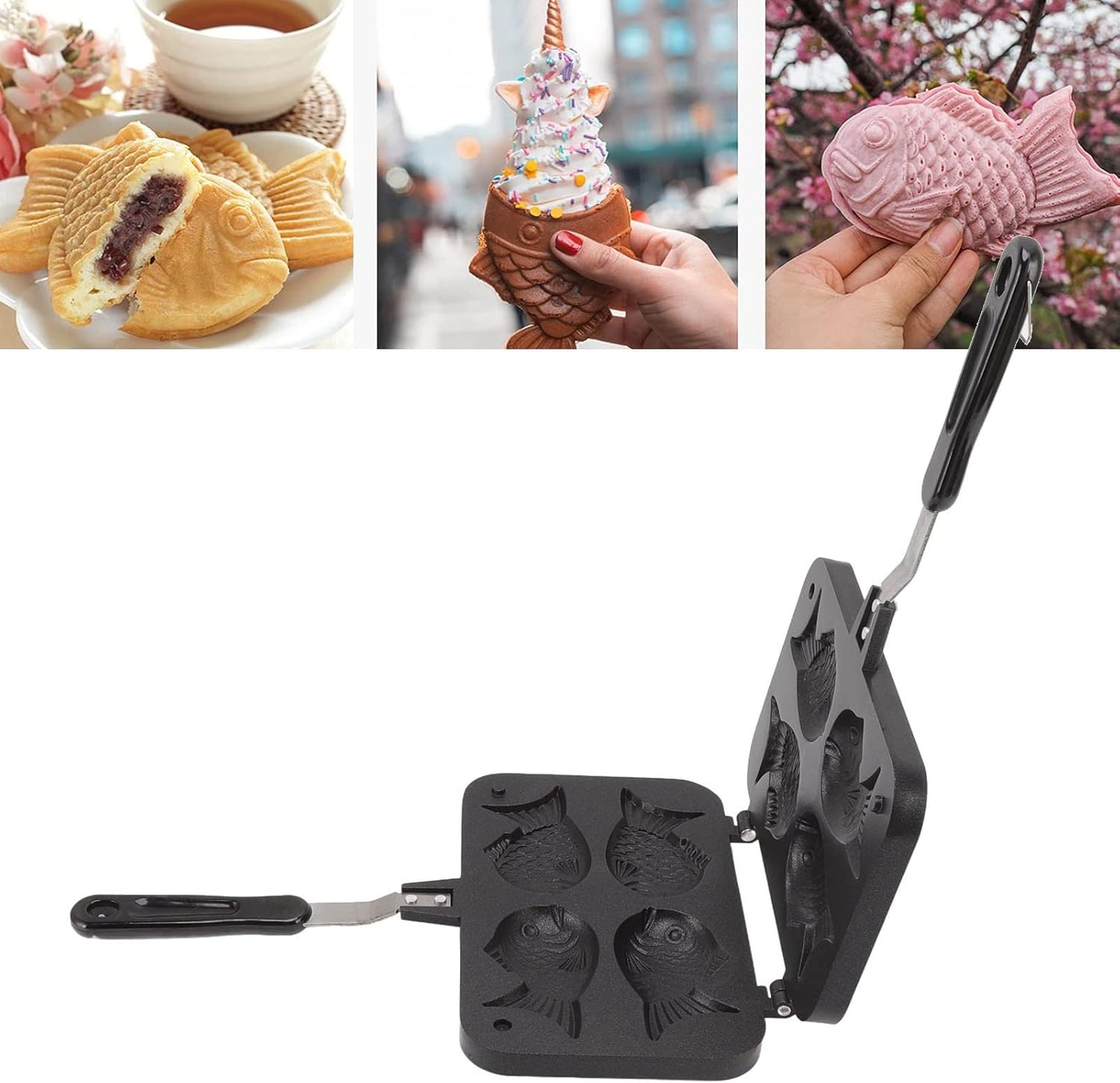 Máquina para hacer gofres, molde Taiyaki en forma de pescado, antiadherente, para hornear gofres, herramienta para hornear para el hogar, cocina,