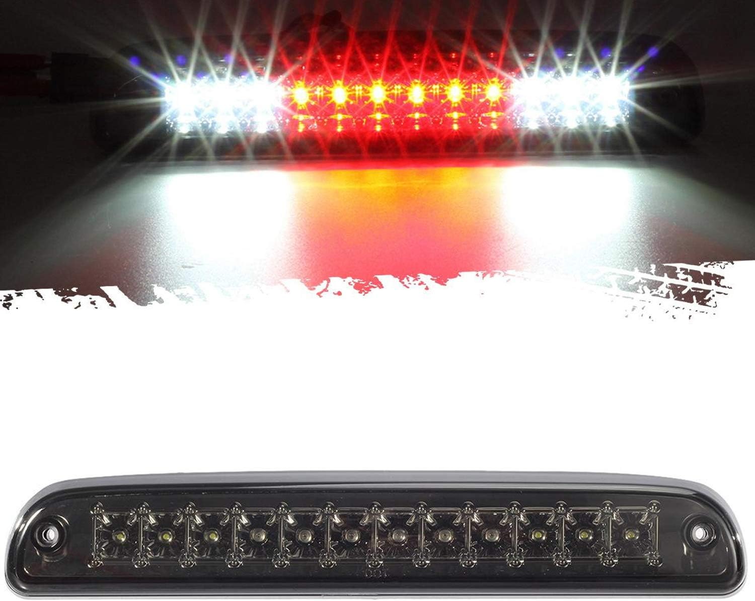 Partsam Tercera luz LED rojablanca de freno y lámpara de carga con 5 luces de techo ámbar y luces LED T10 para Ford Super Duty y Ranger,