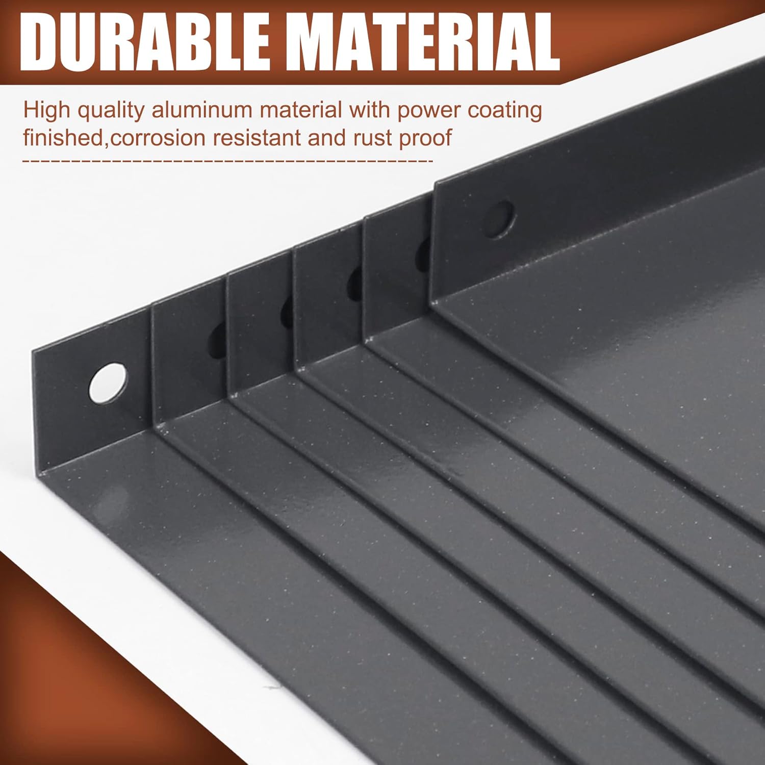 BJADE’S Gutter Valley – Protector contra salpicaduras, 4 unidades de aluminio para techos rectos, planos, esquinas, 10 pulgadas cada uno