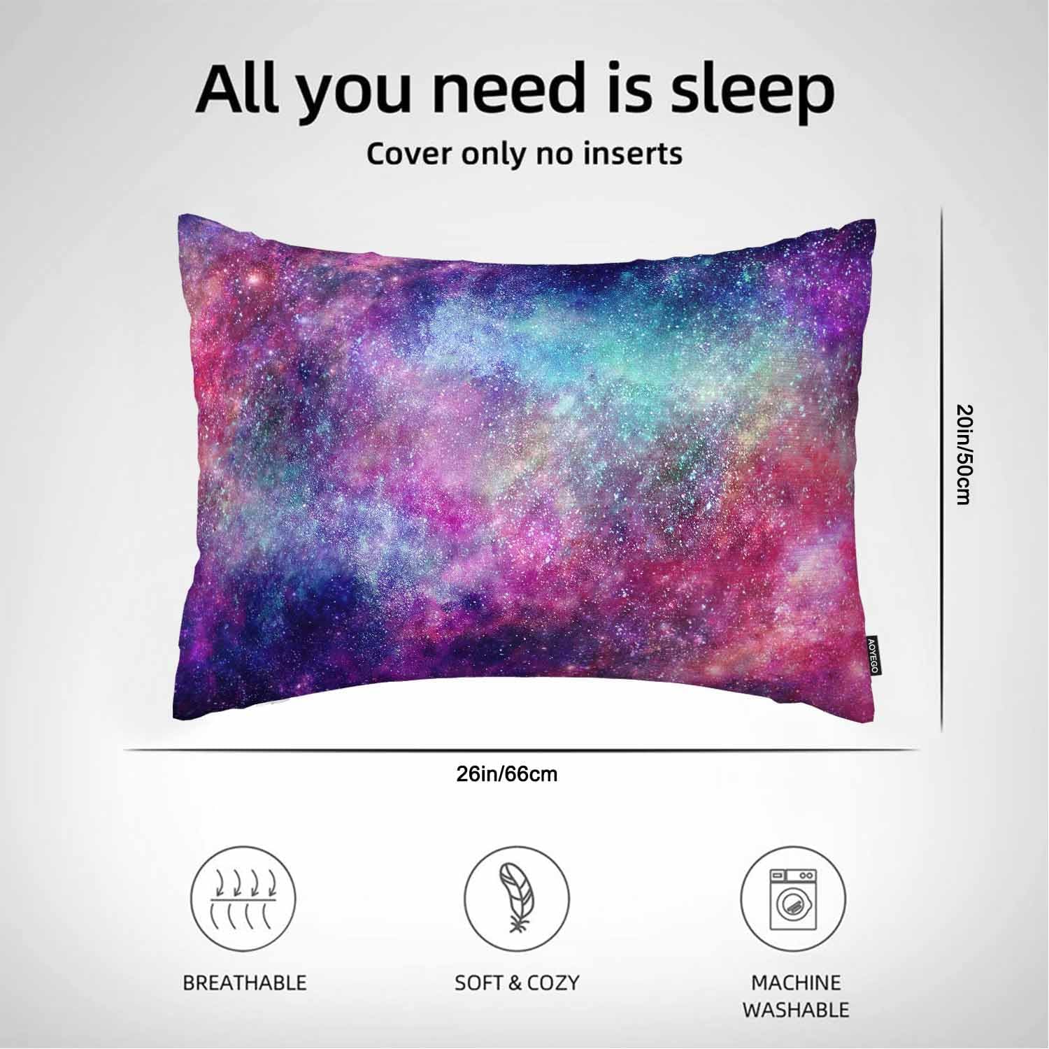 AOYEGO Funda de almohada con diseño de galaxia, nebulosa espacial, universo, racimo, funda de almohada para dormitorio, sala de estar, sofá, tamaño