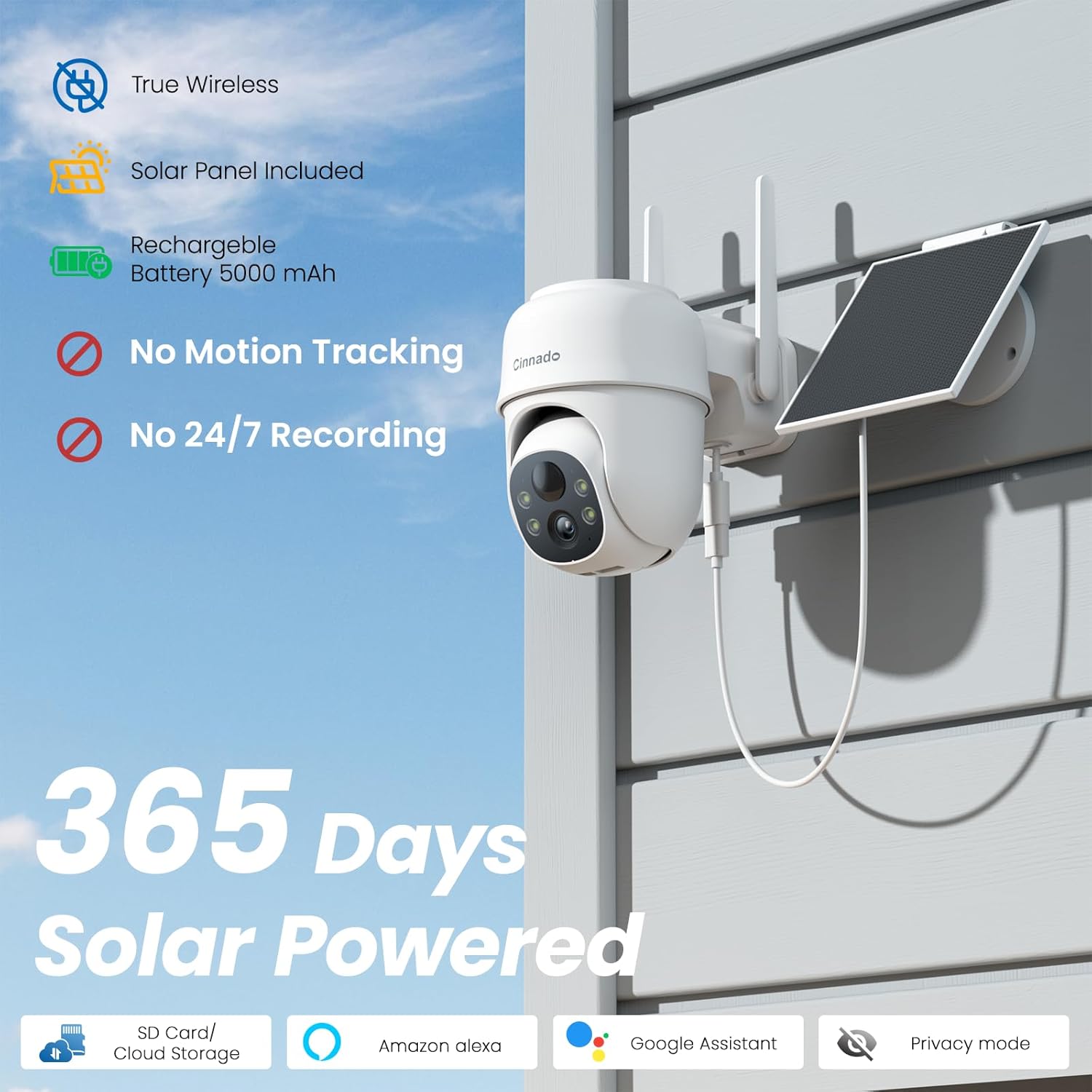 Cámaras de seguridad inalámbricas para exteriores, cámaras 2K para seguridad en el hogar, energía solar, WiFi de 2.4 G, visión nocturna a color de