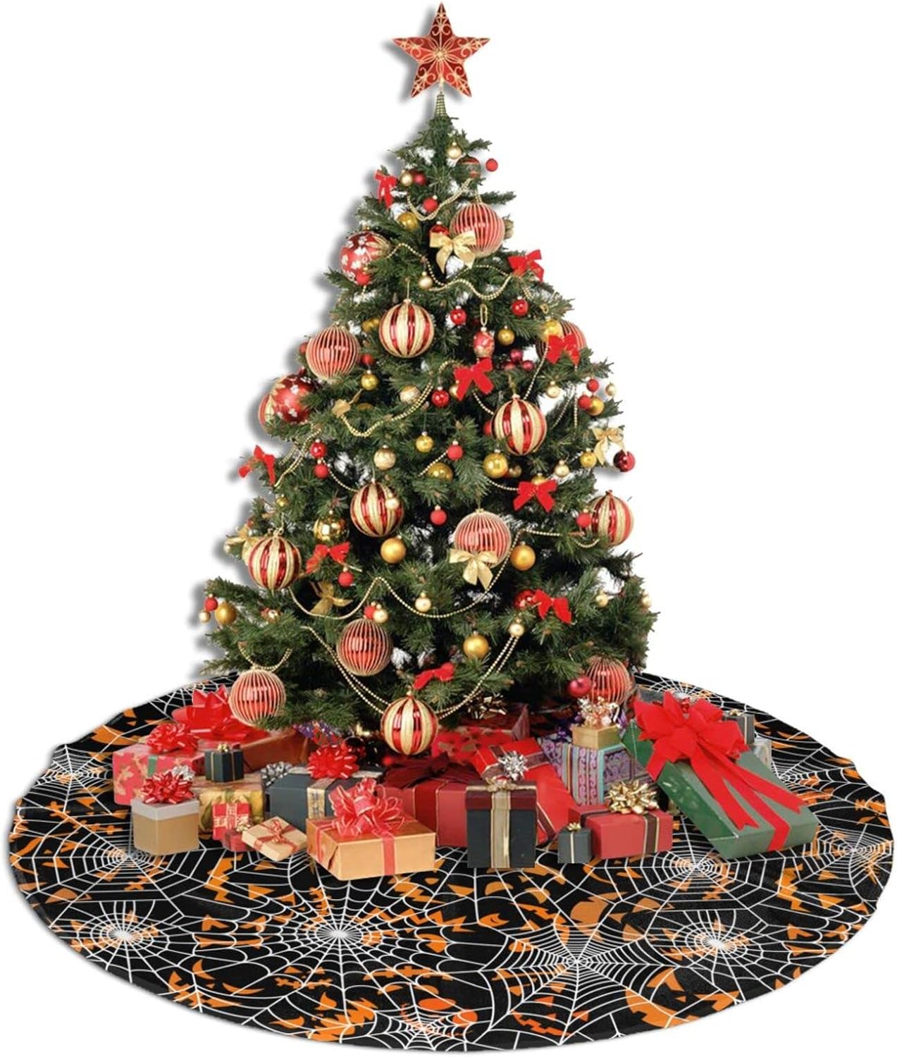 Falda para árbol de Navidad de 36 pulgadas, diseño de piruleta de Halloween, suministros de accesorios para festivales de Navidad, suministros de