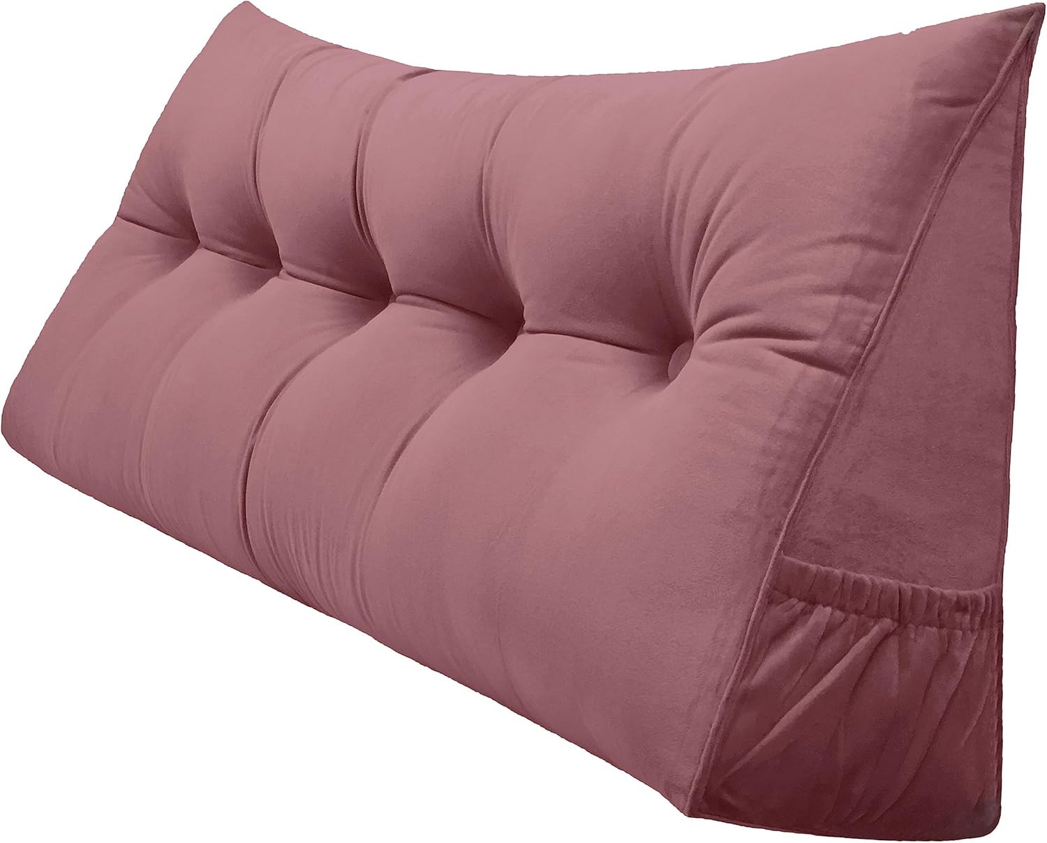 Peachwell Almohada triangular de lectura para reposo en cama, cojín grande para cabecero, respaldo, almohada de cuña con funda extraíble y dos