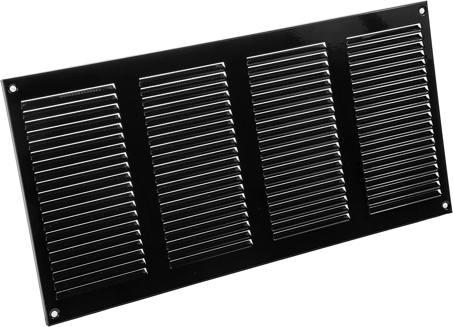 Vent Systems Cubierta de ventilación de aire negra de 16 x 8 pulgadas, parrilla de retorno de aire de metal con pantalla de protección contra plagas