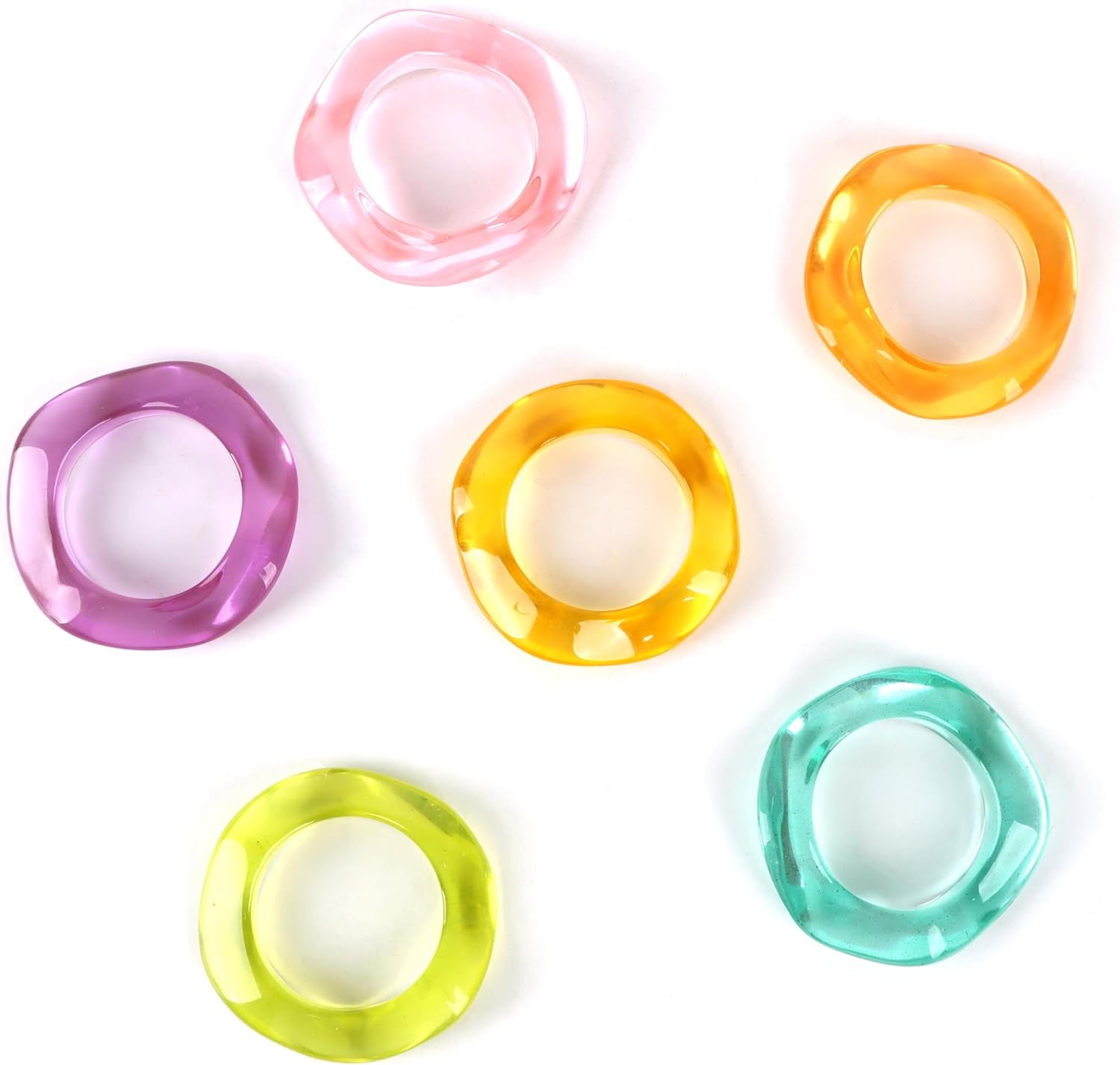 Juego de 12 servilleteros de primavera, servilleteros de color, servilleteros de resina epoxi a granel para decoración de fiestas, mesa de comedor,